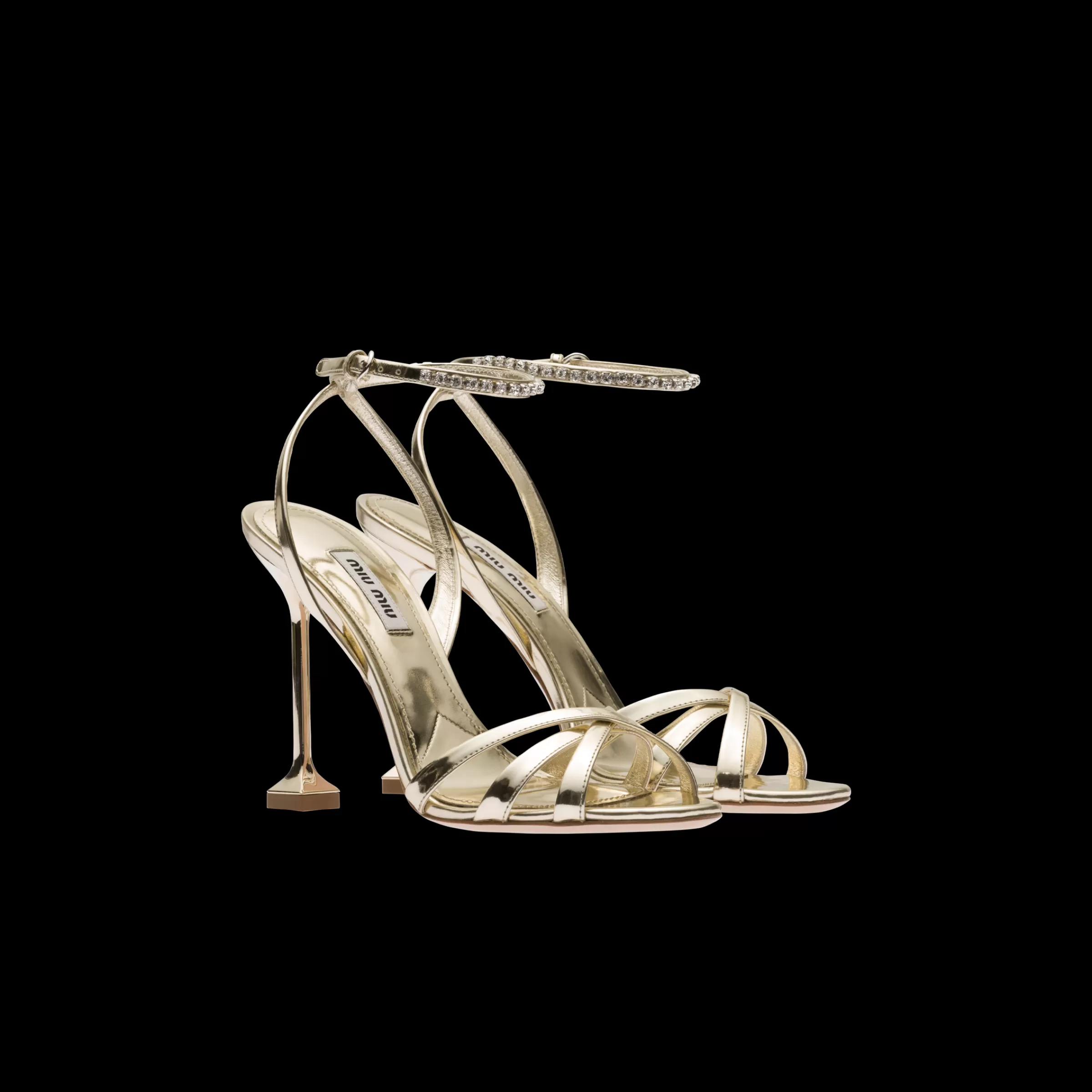 Miu Miu Metallic Leather Sandals |