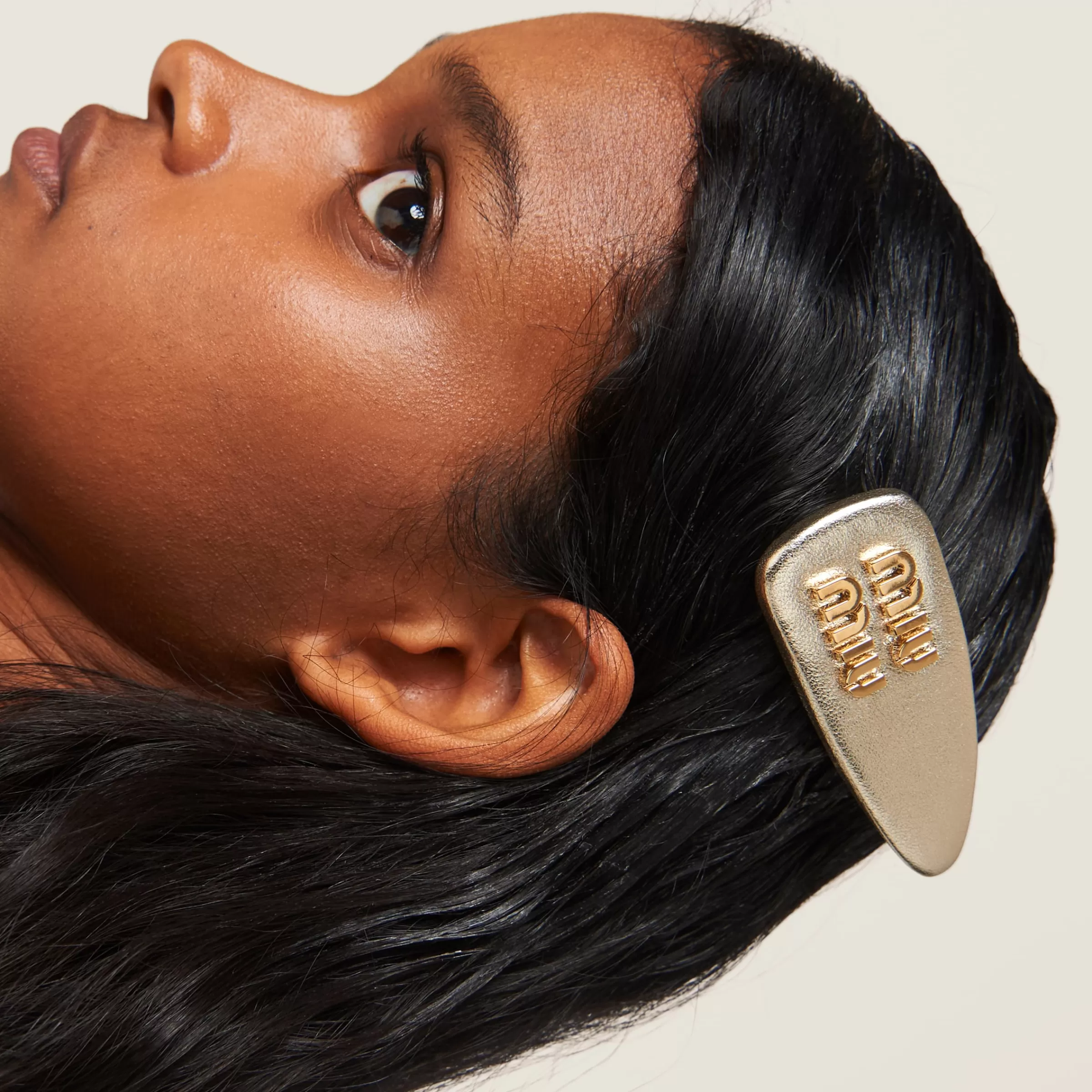 Miu Miu Nappa Leather Hair Clip |