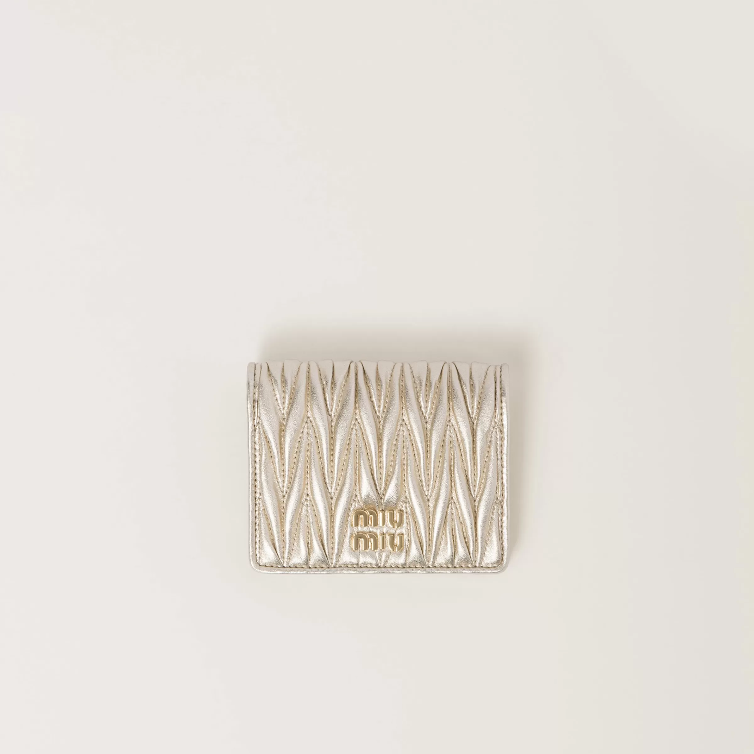 Miu Miu Small Matelassé Nappa Leather Wallet |