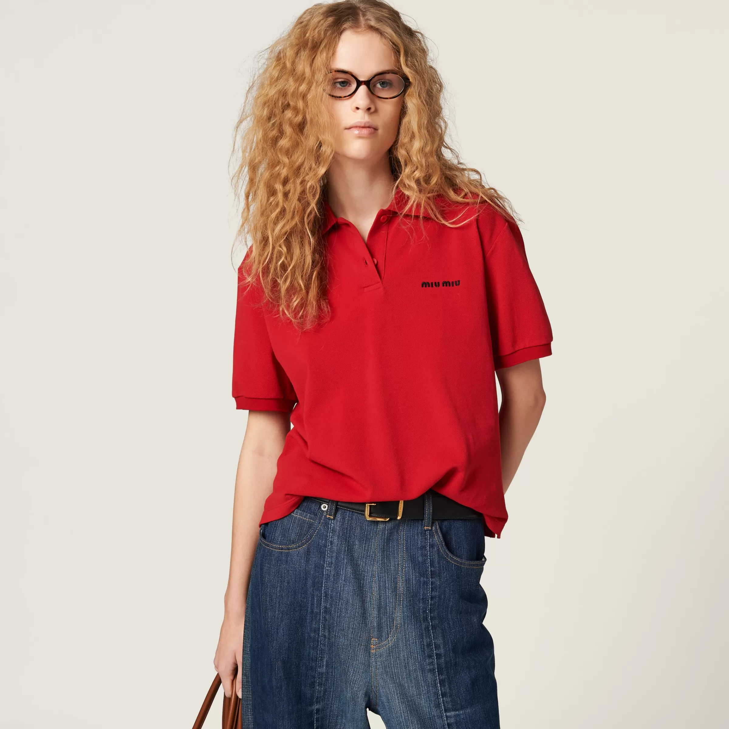Miu Miu Cotton Piqué Polo Shirt |