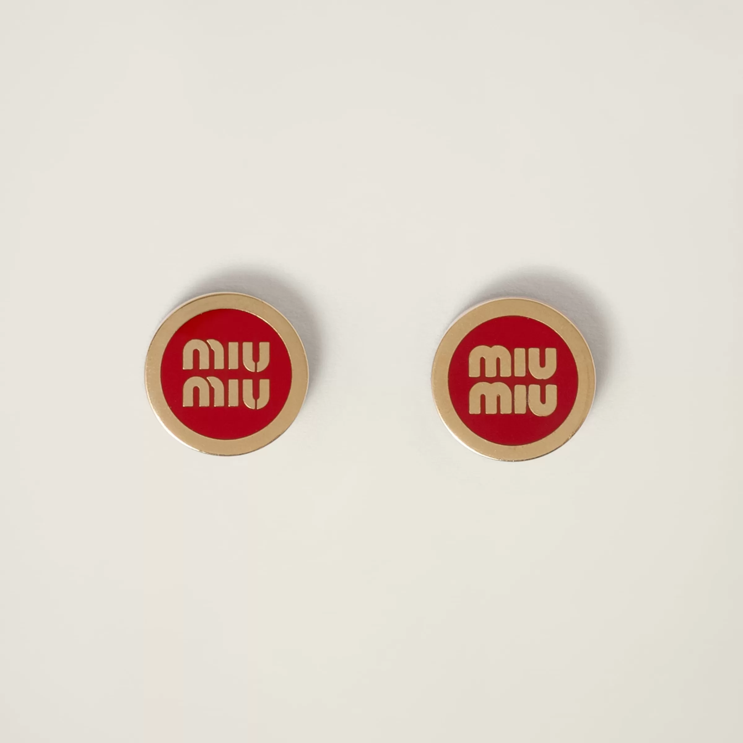 Miu Miu Enameled Metal Earrings |