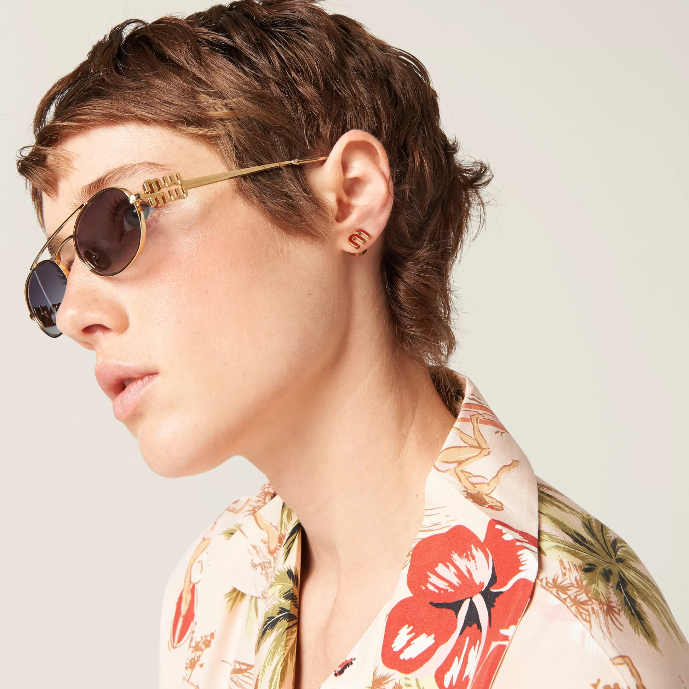 Miu Miu Enameled Metal Earrings |