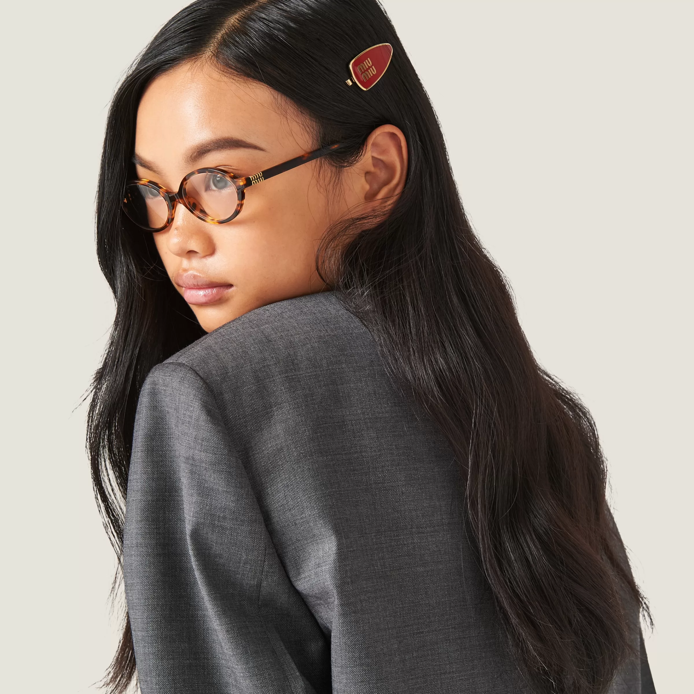 Miu Miu Enameled Metal Hair Clip |