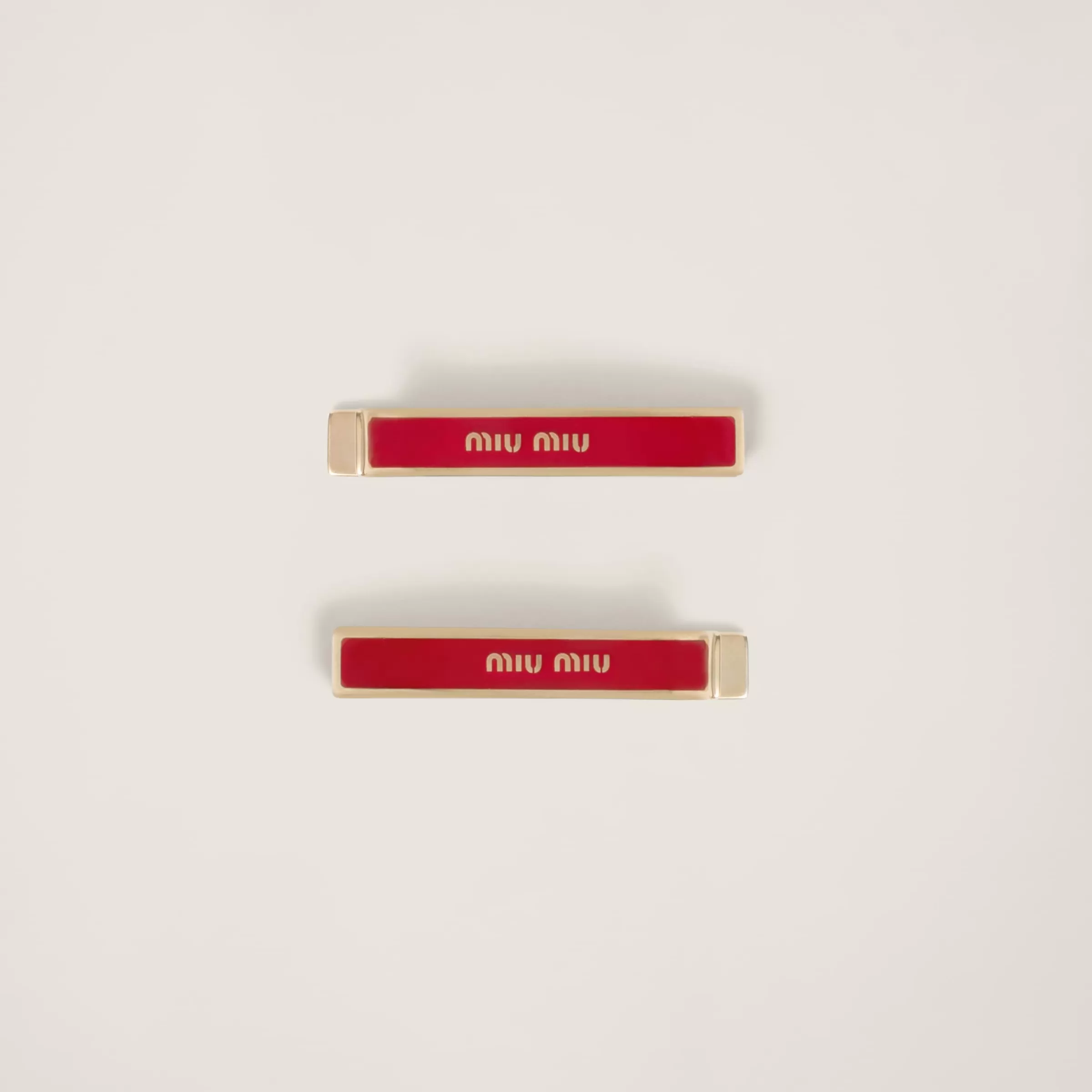 Miu Miu Enameled Metal Hair Clips |