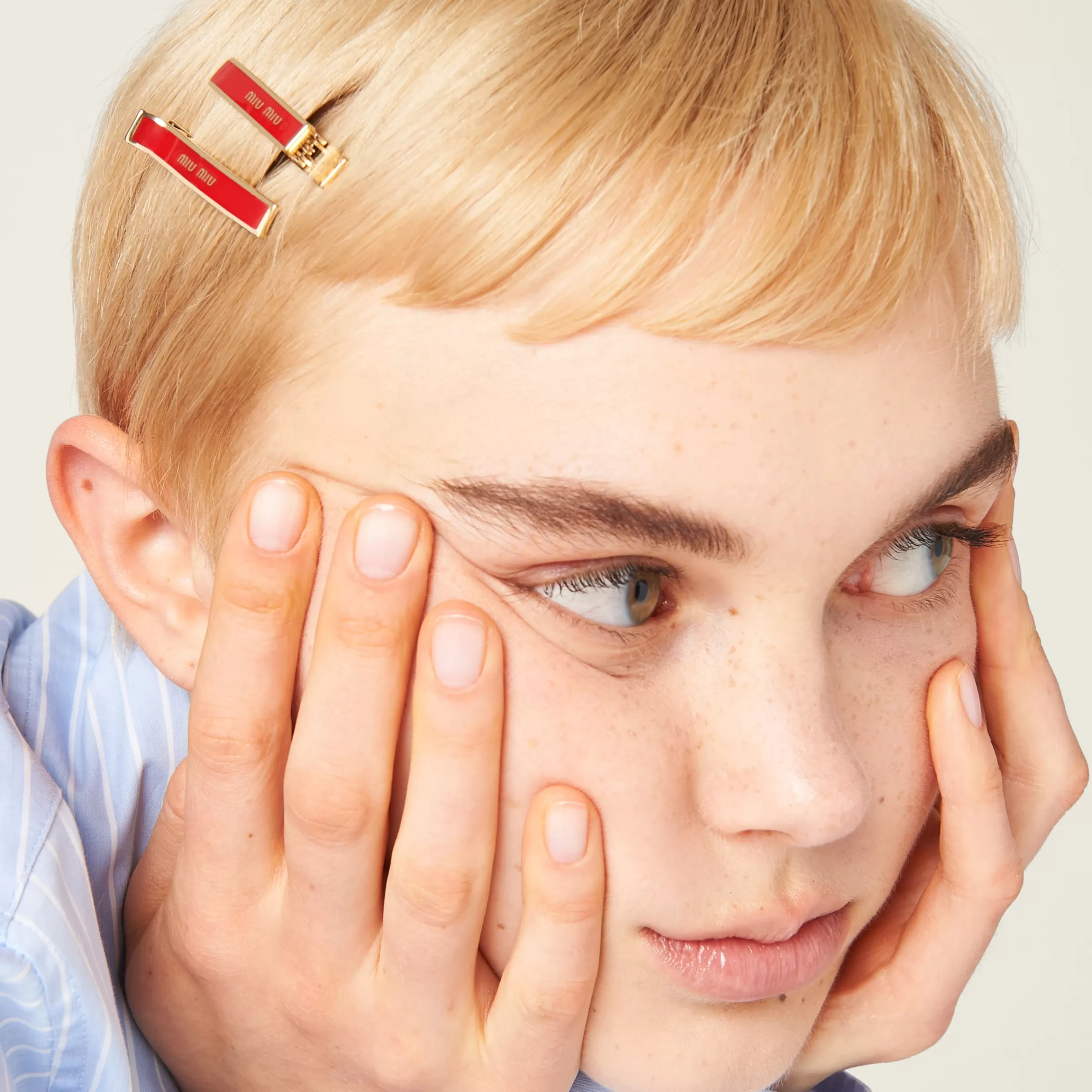 Miu Miu Enameled Metal Hair Clips |