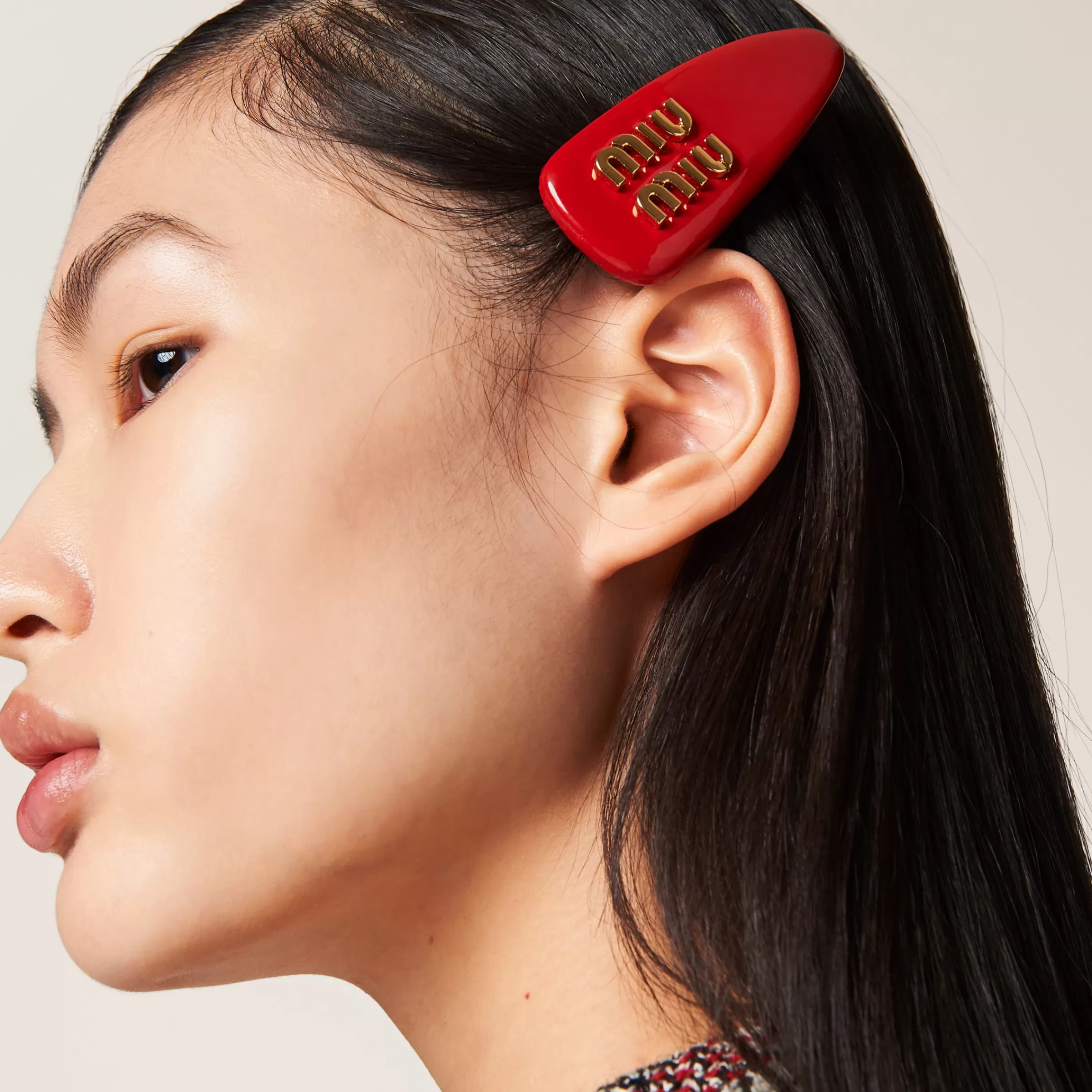 Miu Miu Patent Leather Hair Clip |