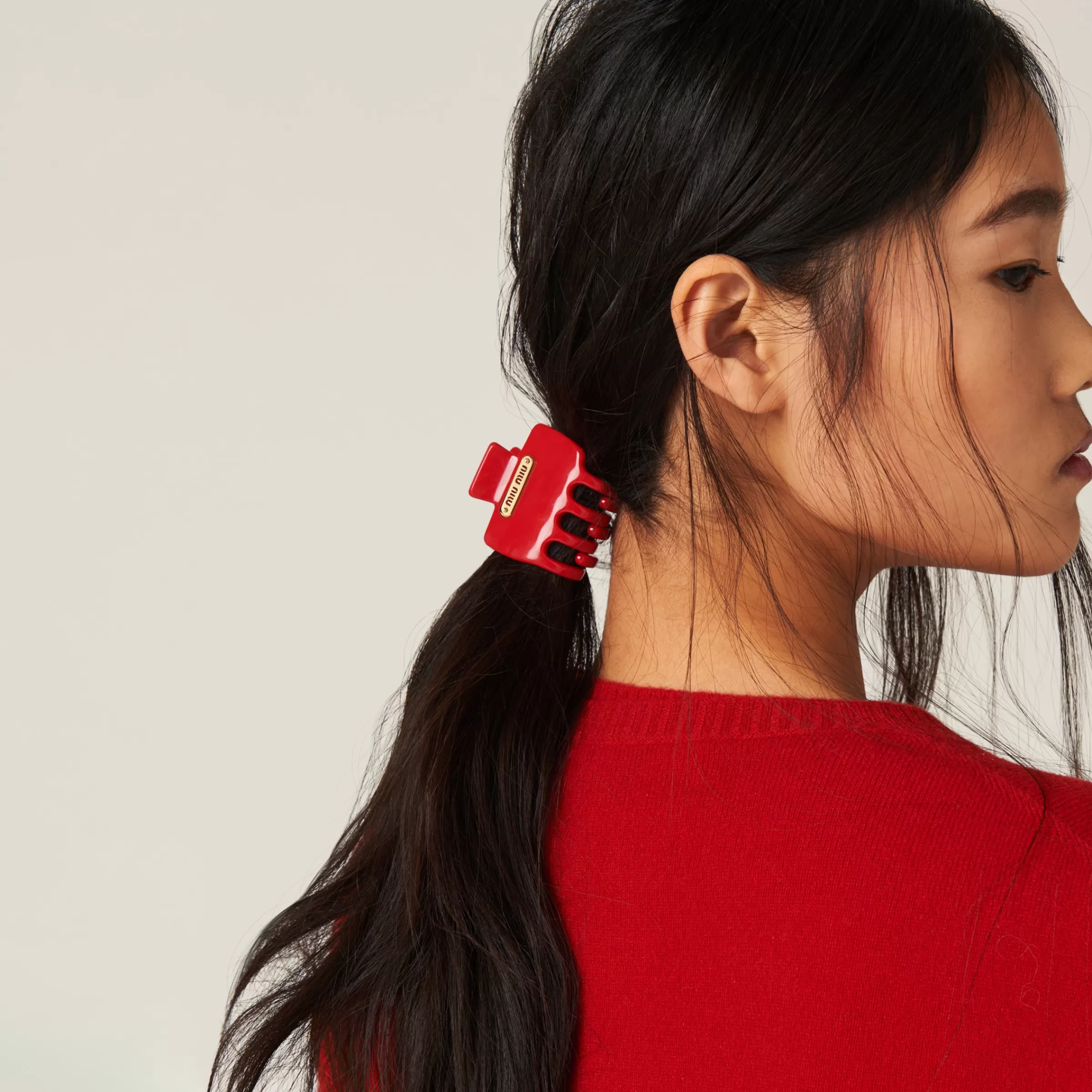 Miu Miu Red Plexiglas Clip |