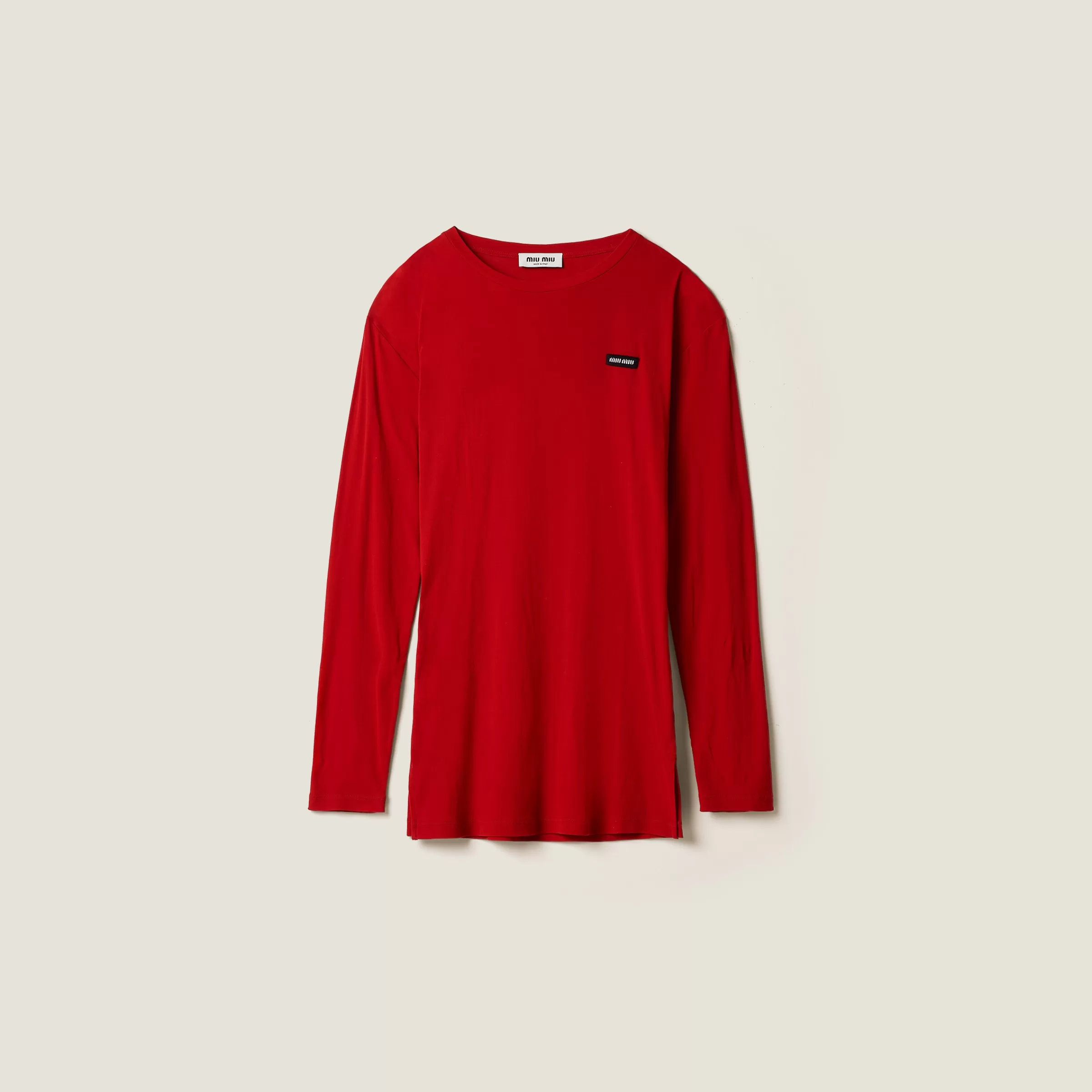 Miu Miu Ribbed Knit Jersey Dress |