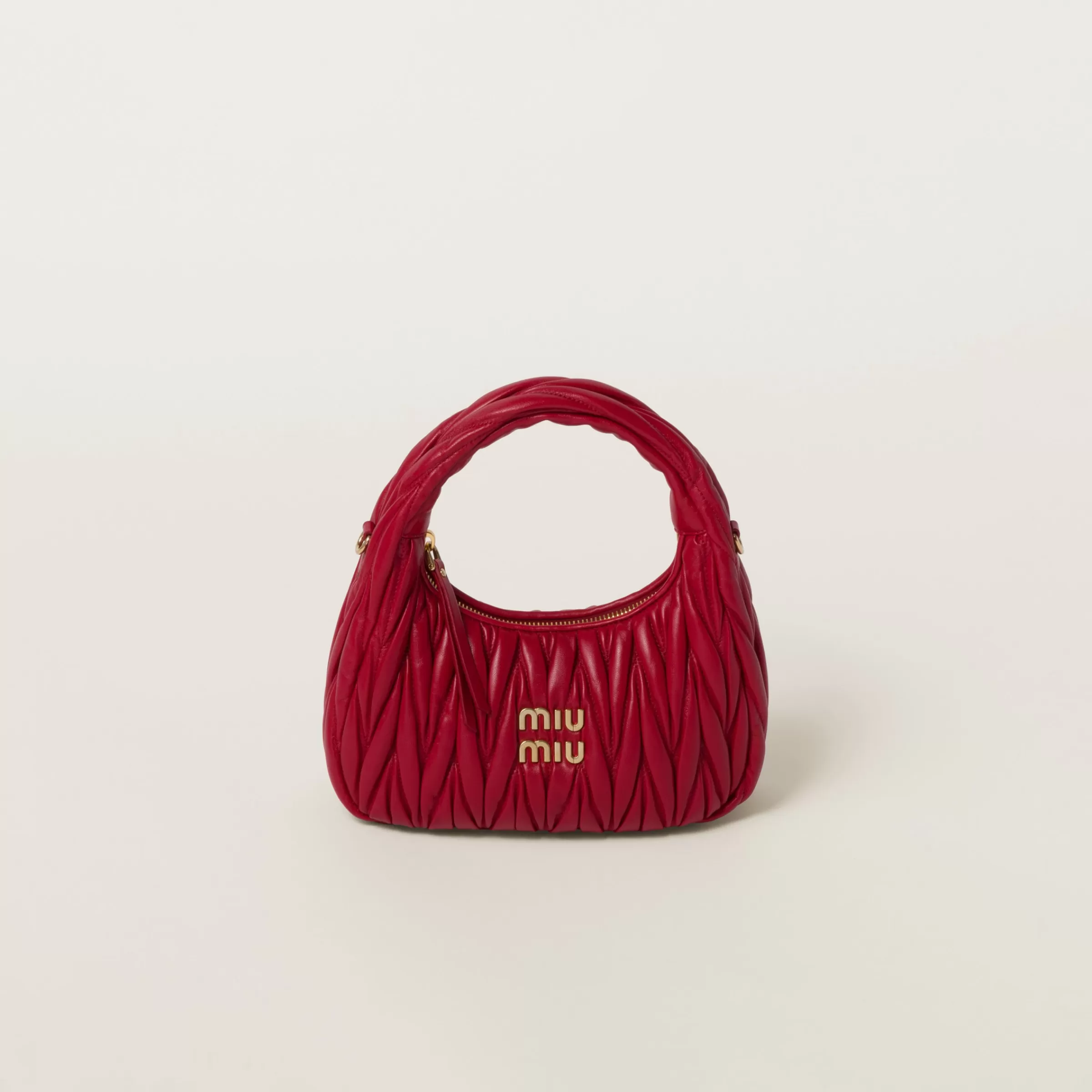 Miu Miu Wander Matelassé Nappa Leather Hobo Bag |