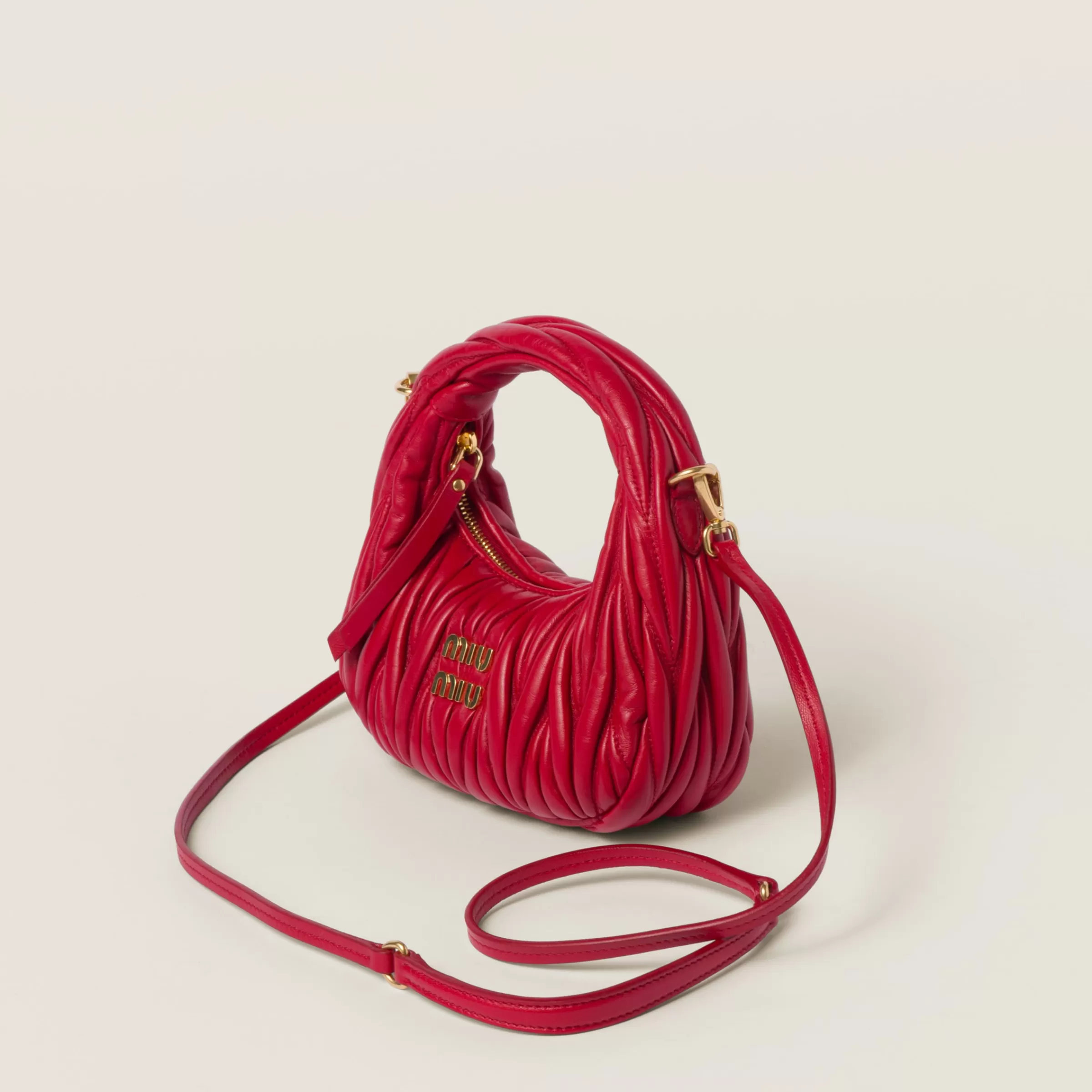 Miu Miu Wander Matelassé Nappa Leather Hobo Mini-bag |