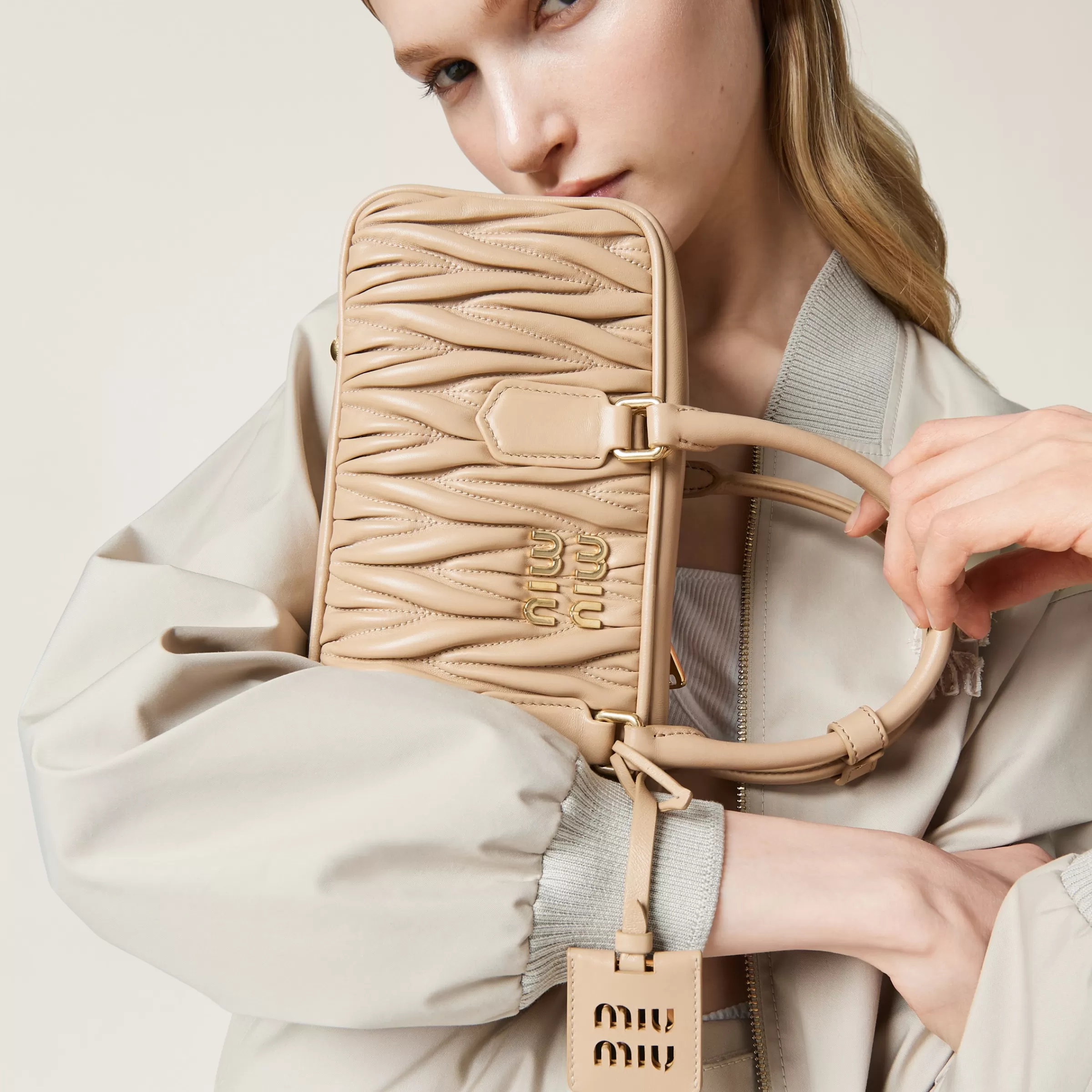 Miu Miu Arcadie Matelassé Nappa Leather Bag |