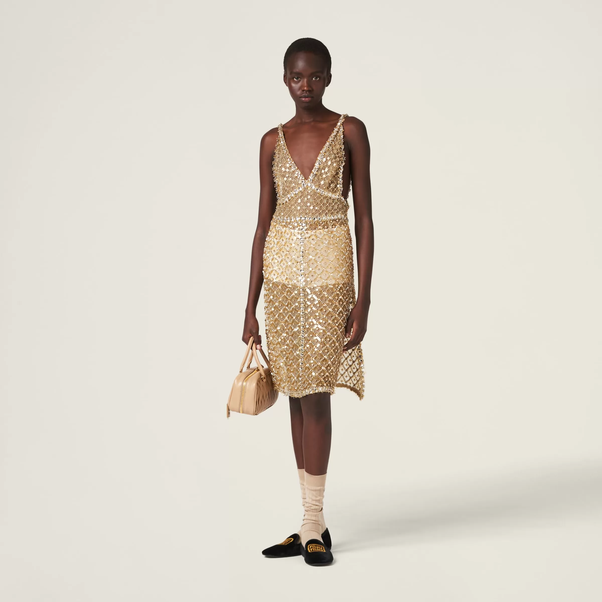 Miu Miu Embroidered Organza Dress |