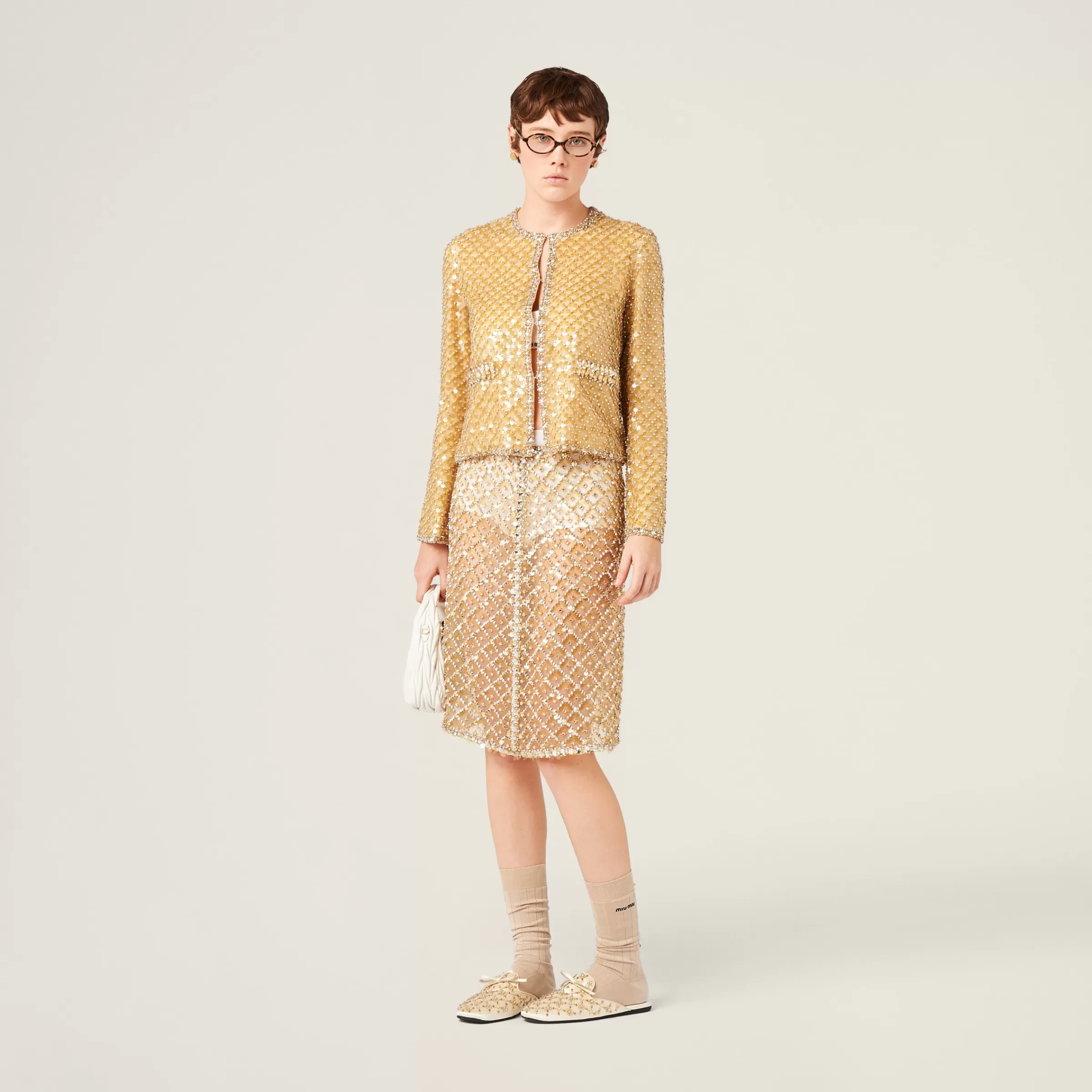 Miu Miu Embroidered Organza Skirt |