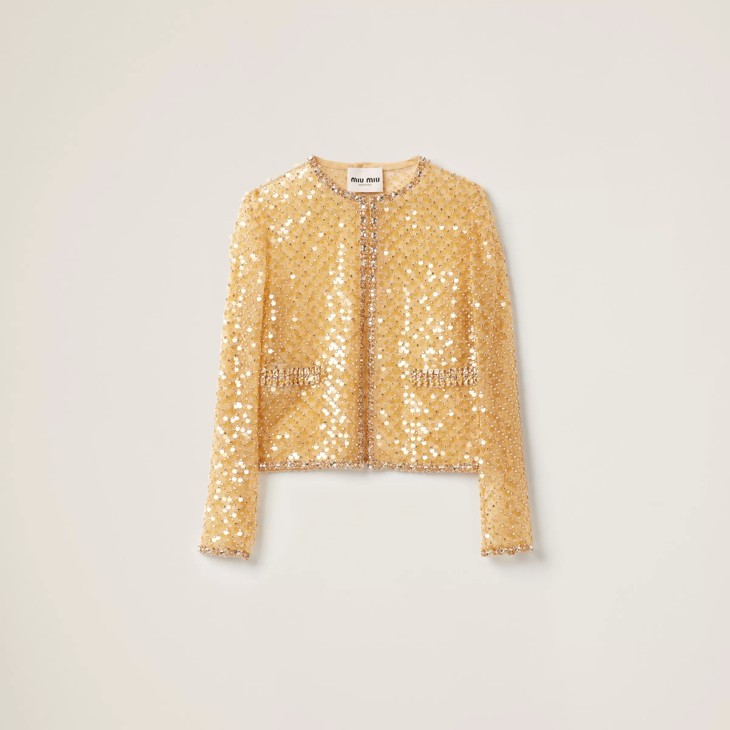 Miu Miu Embroidered Single-breasted Organza Jacket |