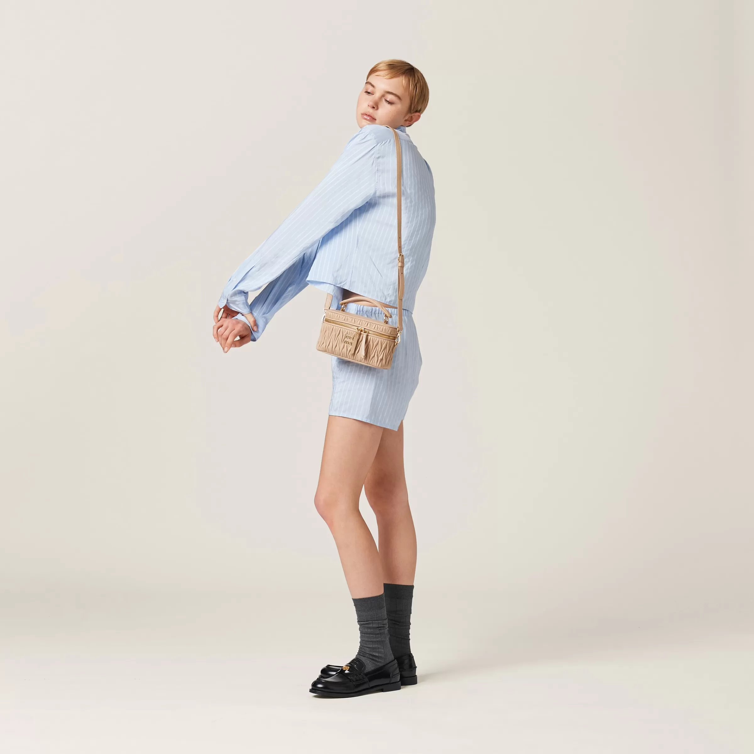 Miu Miu Matelassé Nappa Leather Shoulder Bag |