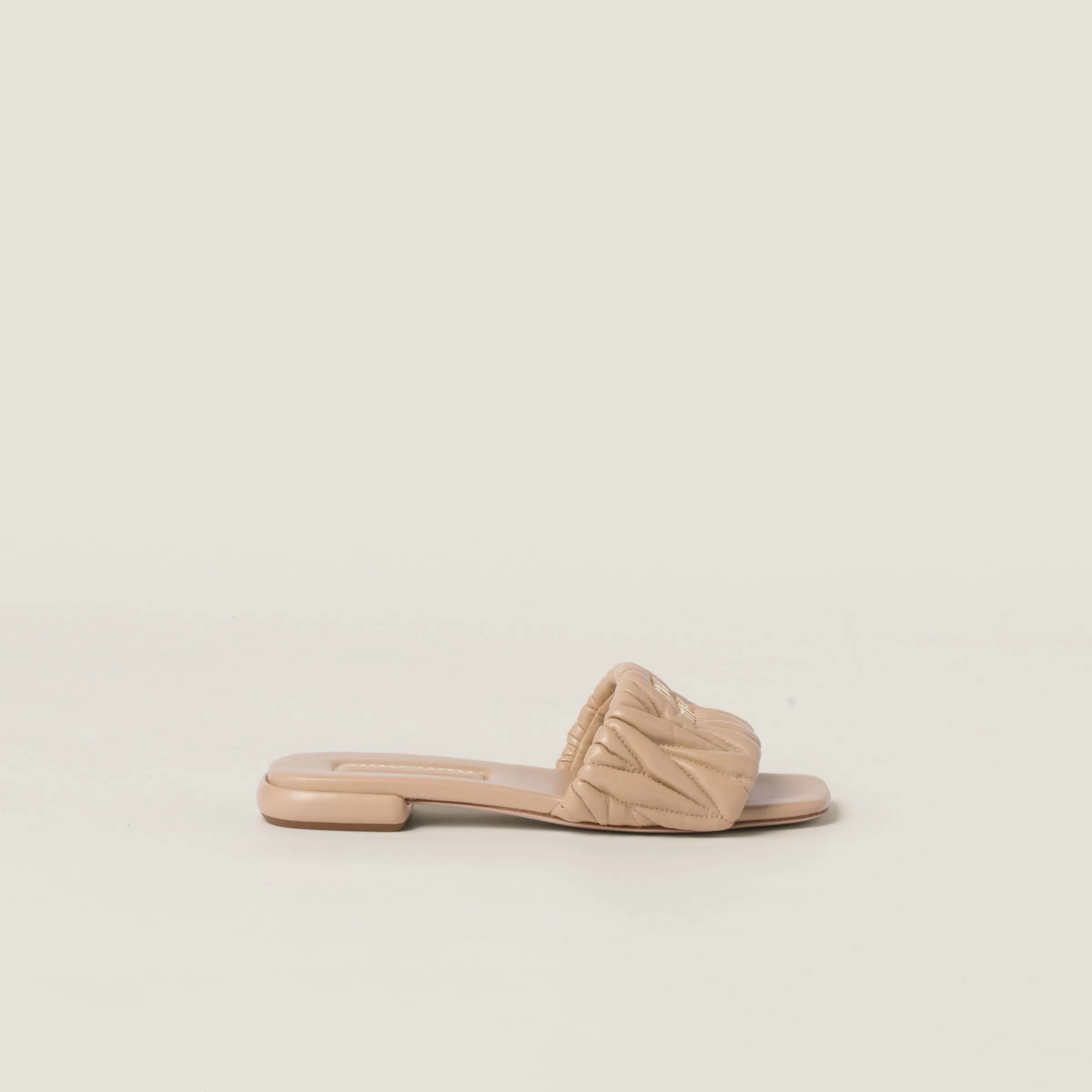 Miu Miu Matelassé Nappa Leather Slides |