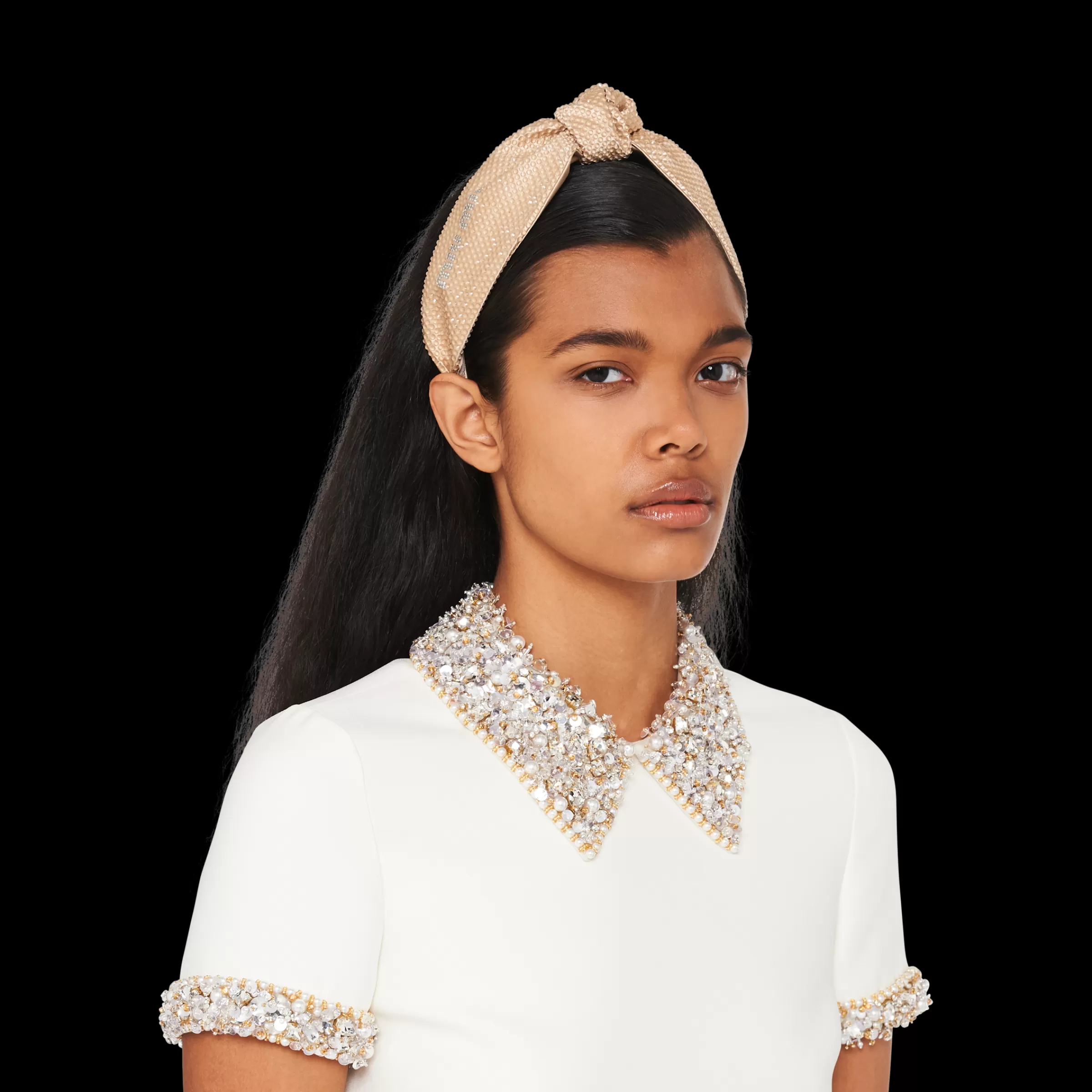 Miu Miu Sand Beige Velvet Headband |