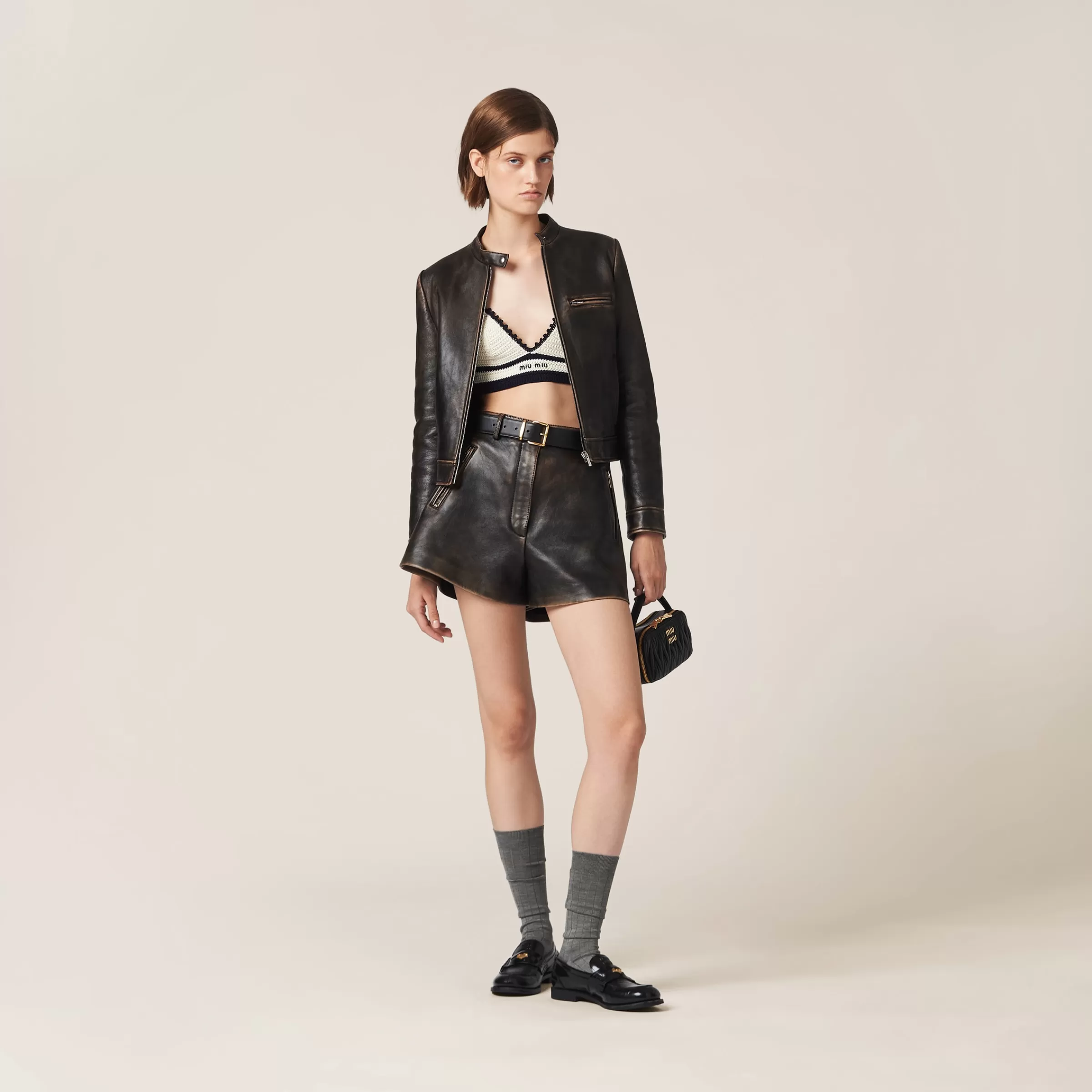 Miu Miu Nappa Leather Jacket |