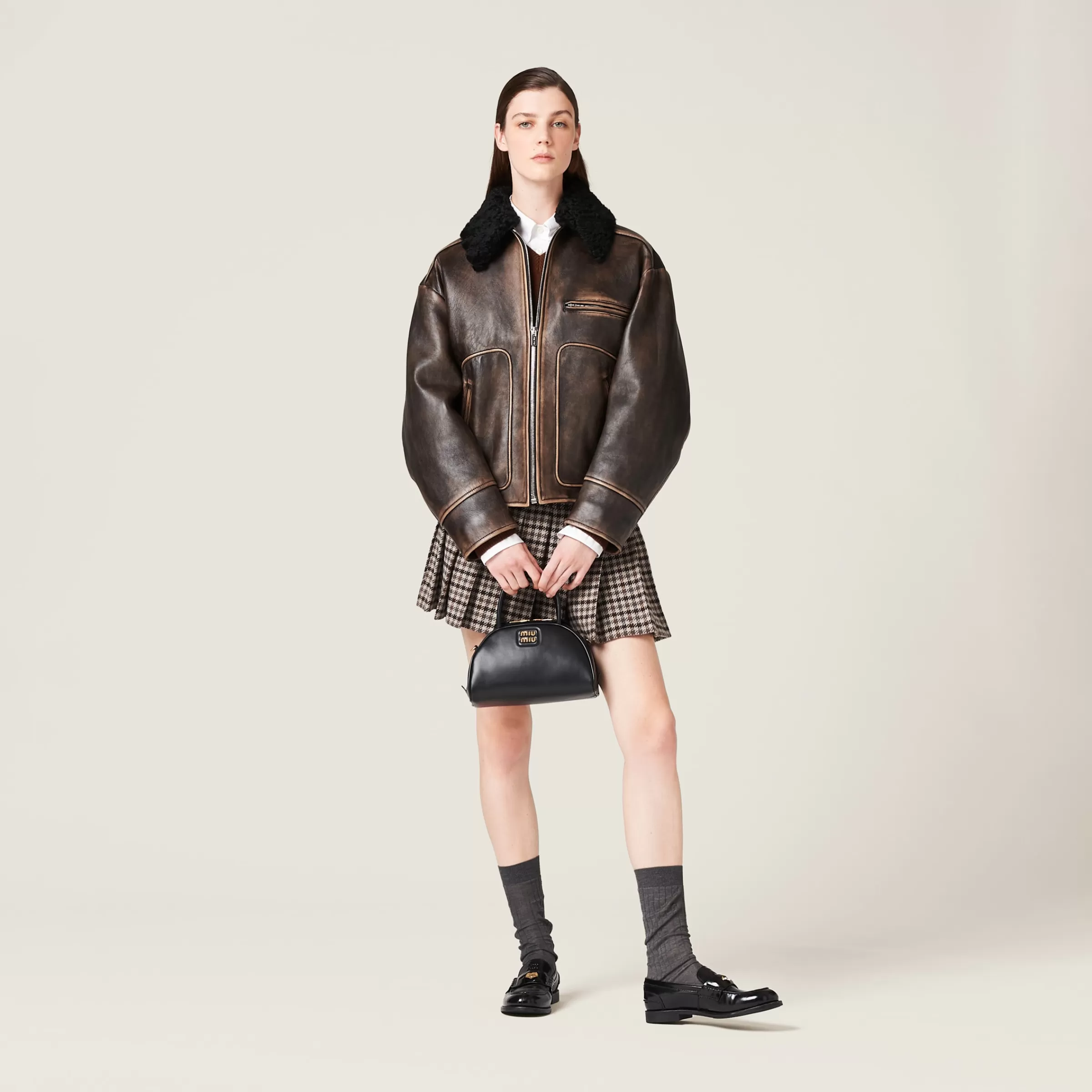 Miu Miu Nappa Leather Jacket |