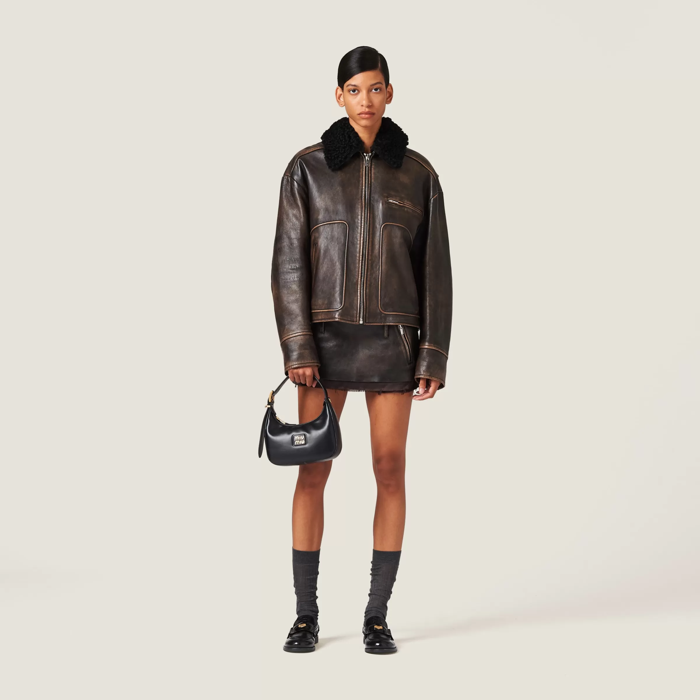 Miu Miu Nappa Leather Skirt |