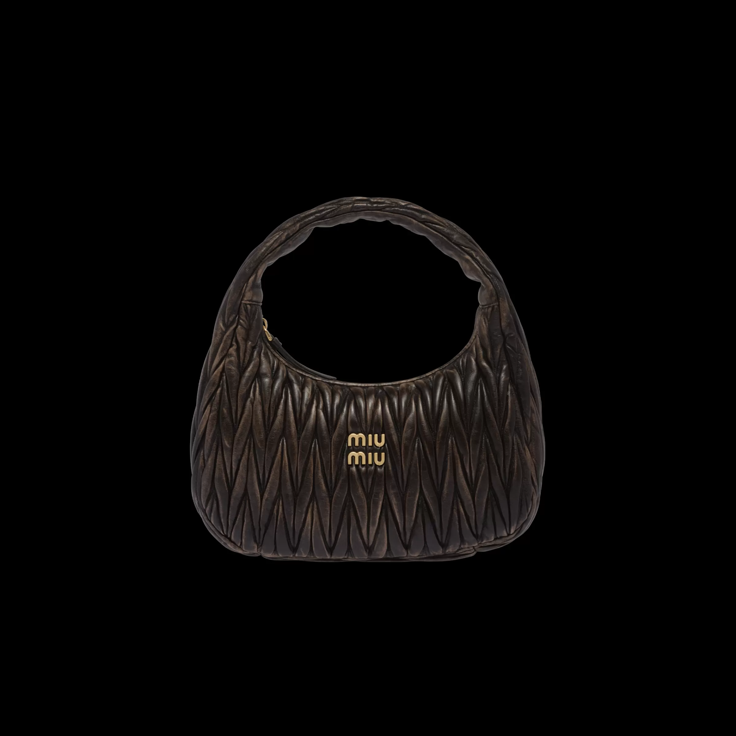Miu Miu Wander Matelassé Nappa Leather Hobo Bag |