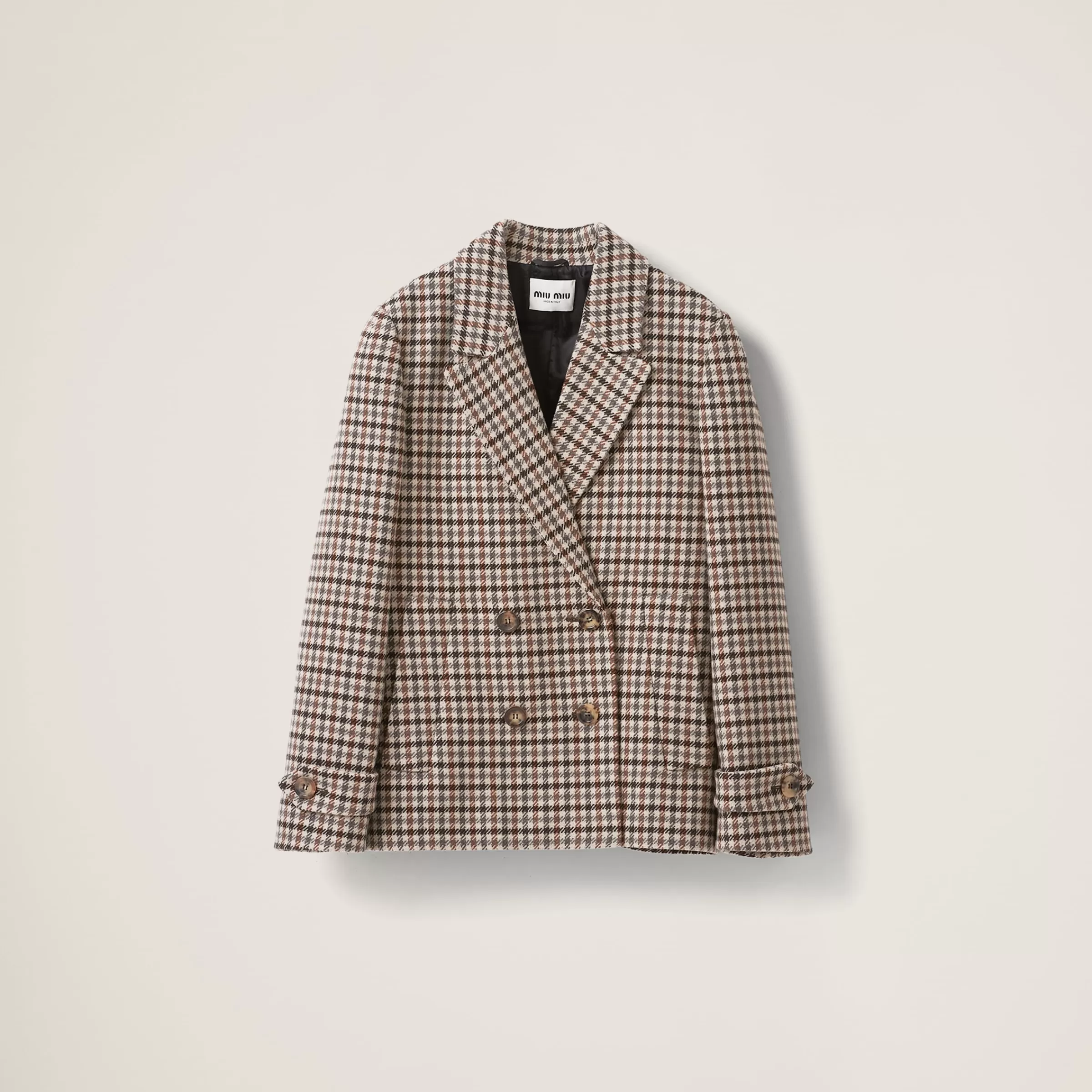 Miu Miu Double-breasted Houndstooth Check Jacket |