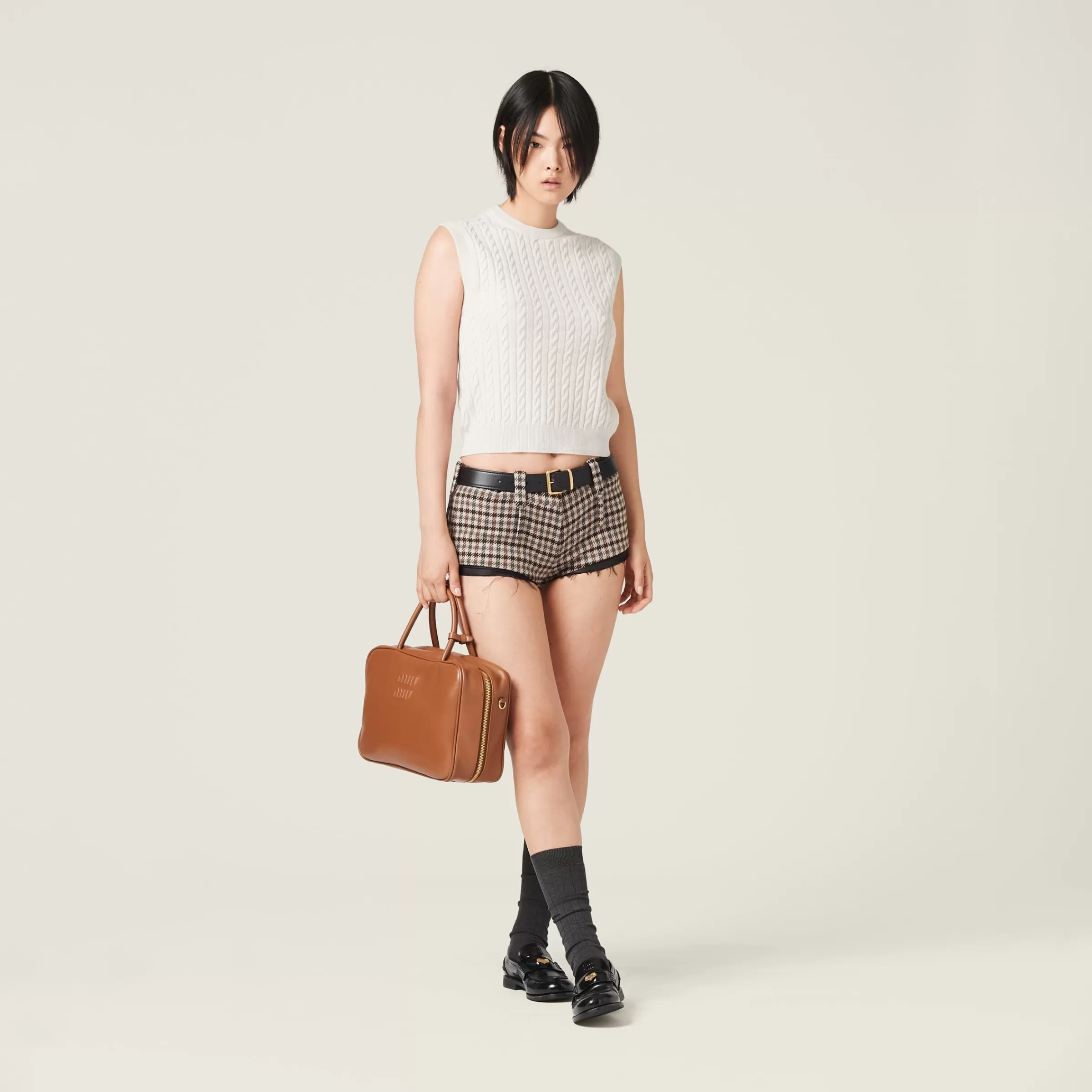 Miu Miu Houndstooth Check Shorts |
