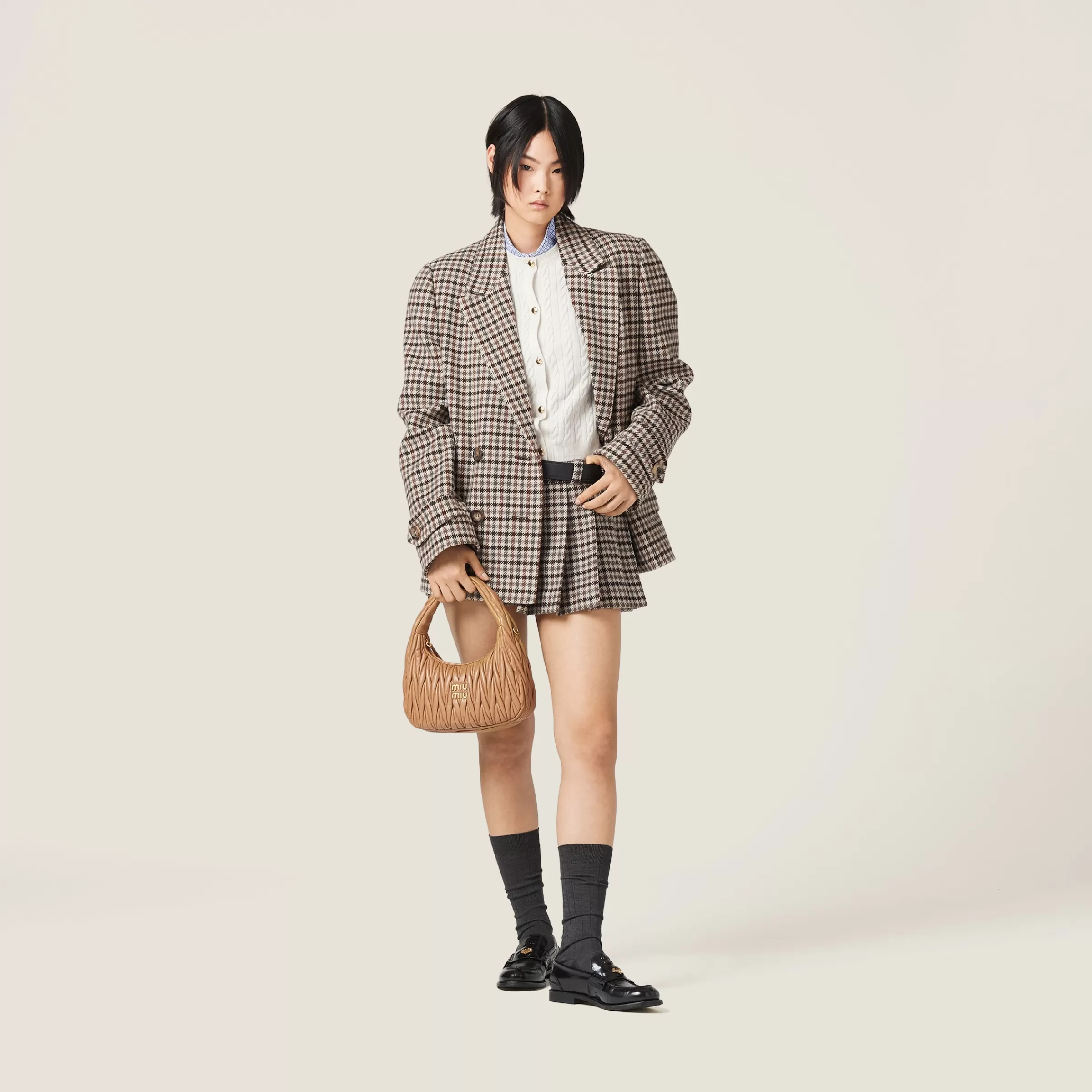Miu Miu Houndstooth Check Skirt |