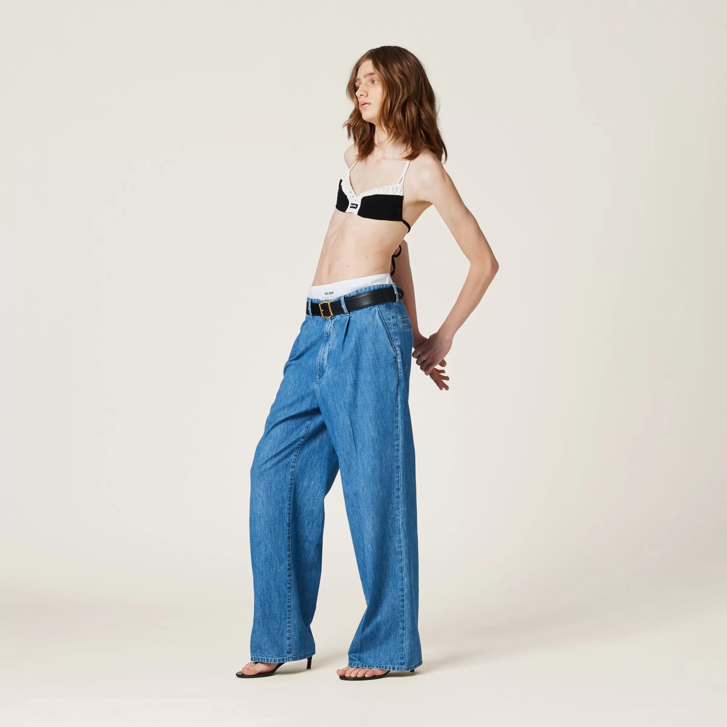 Miu Miu Chambray Denim Pants |