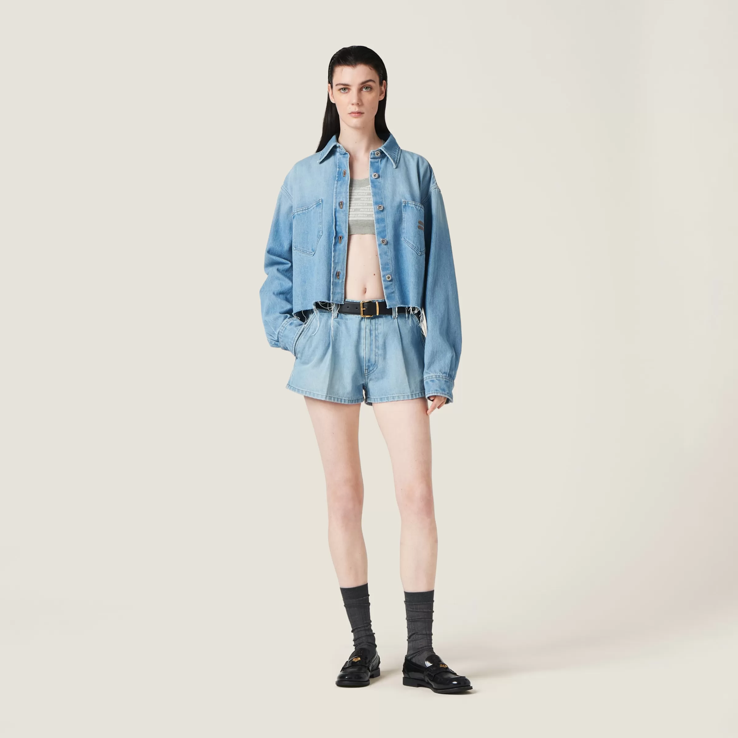 Miu Miu Denim Blouson Jacket |