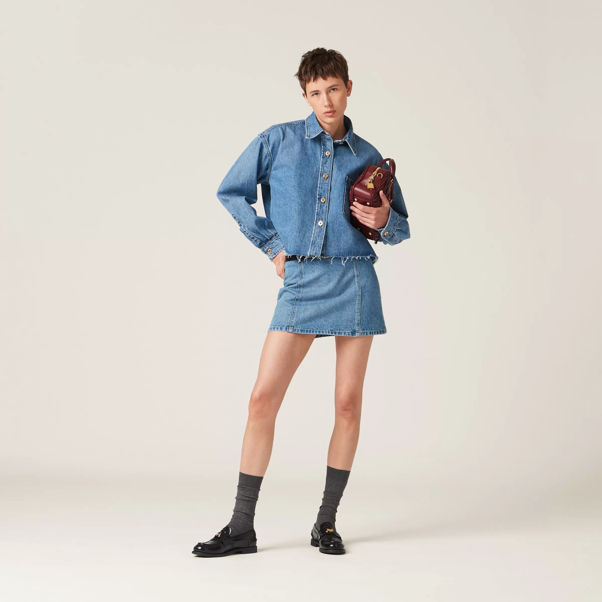Miu Miu Denim Miniskirt |