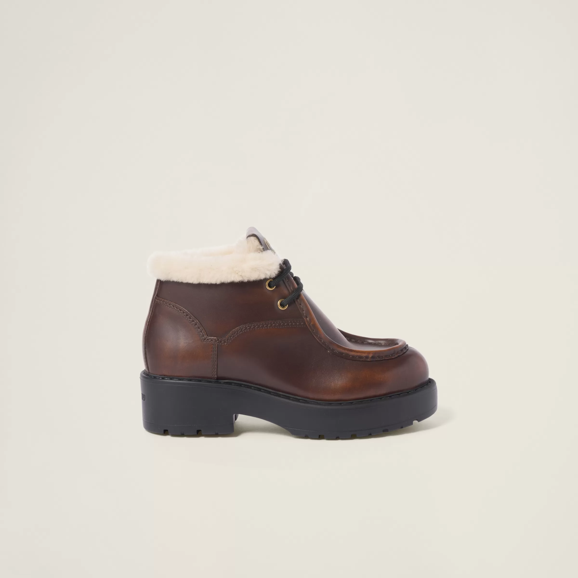 Miu Miu Fumé Leather Booties |