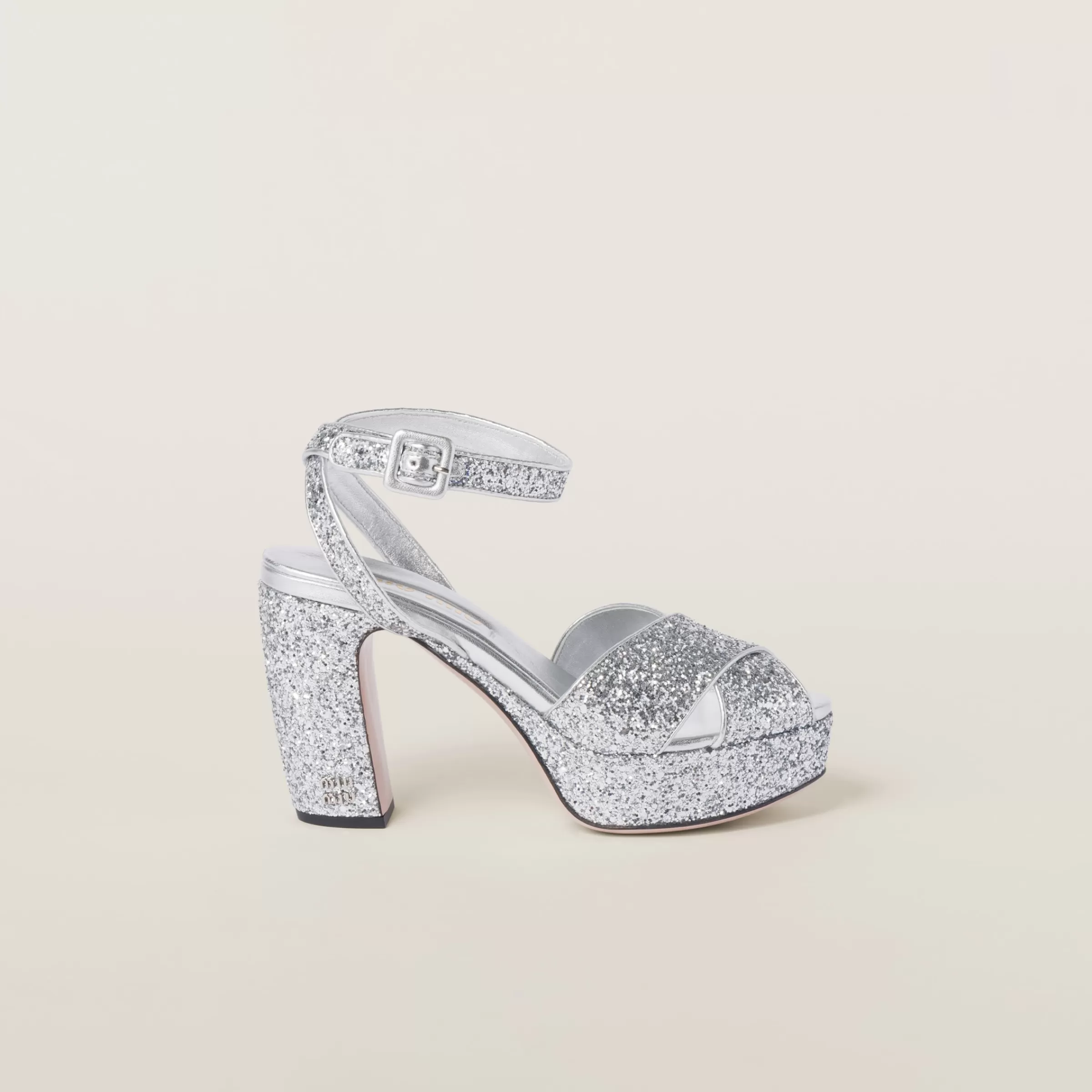 Miu Miu Glitter Sandals |