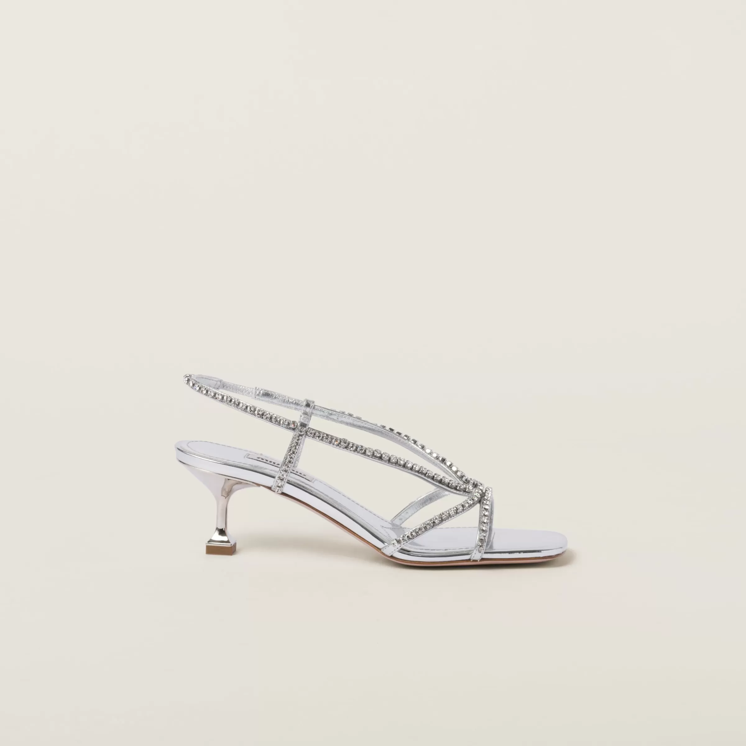 Miu Miu Metallic Leather Sandals |