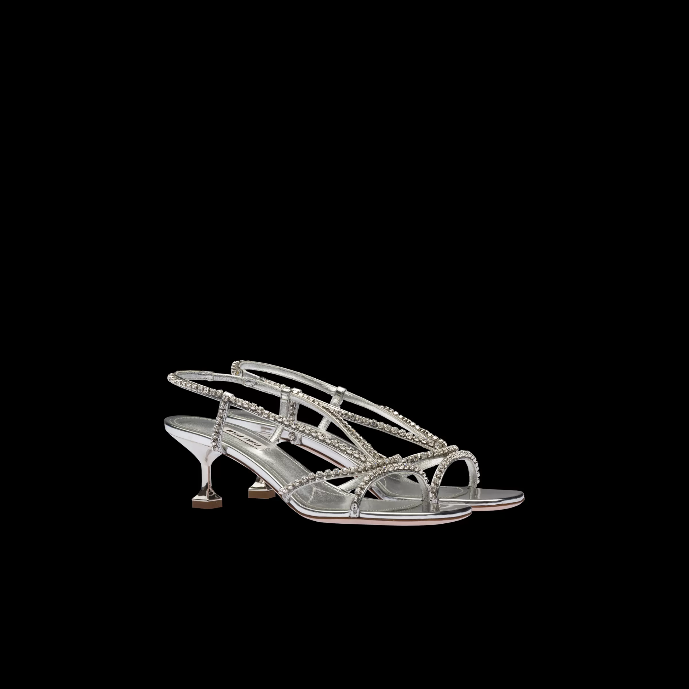 Miu Miu Metallic Technical Fabric Sandals |