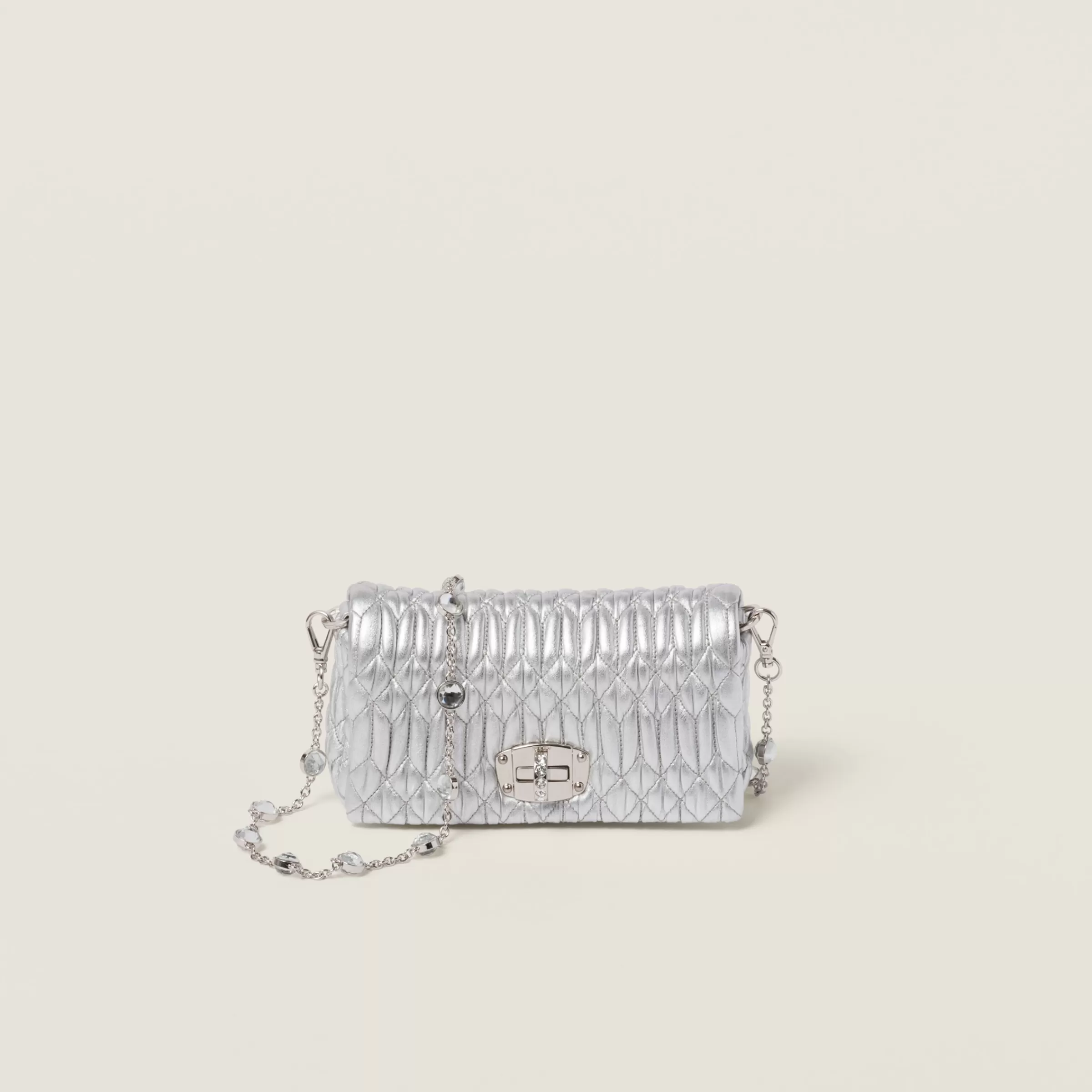 Miu Miu Miu Crystal Nappa Leather And Crystal Mini-bag |