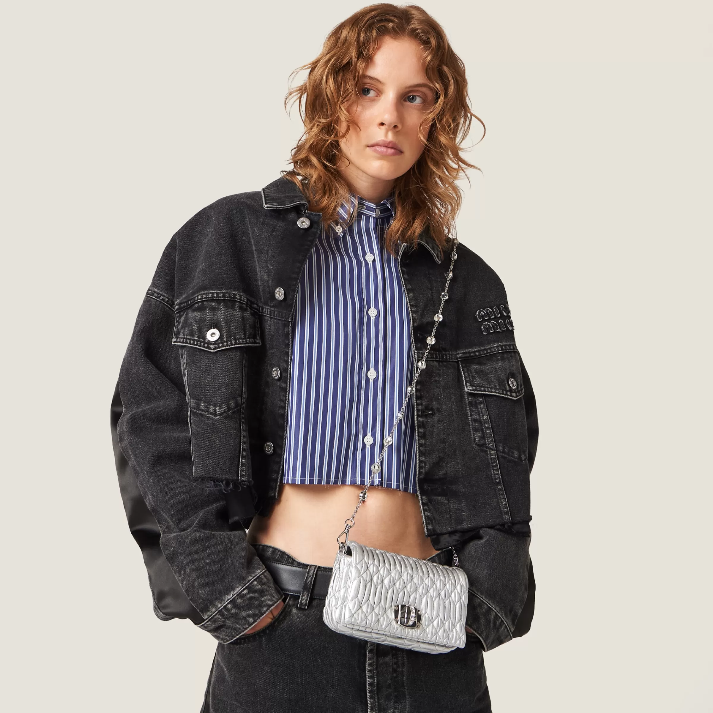 Miu Miu Miu Crystal Nappa Leather And Crystal Mini-bag |