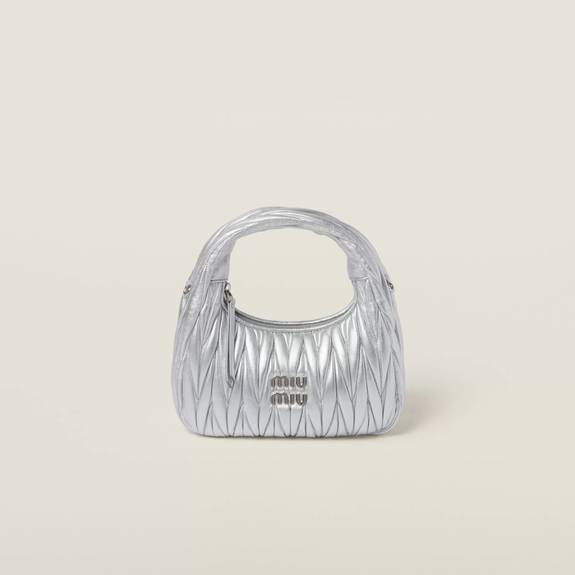 Miu Miu Wander Matelassé Nappa Leather Hobo Bag |