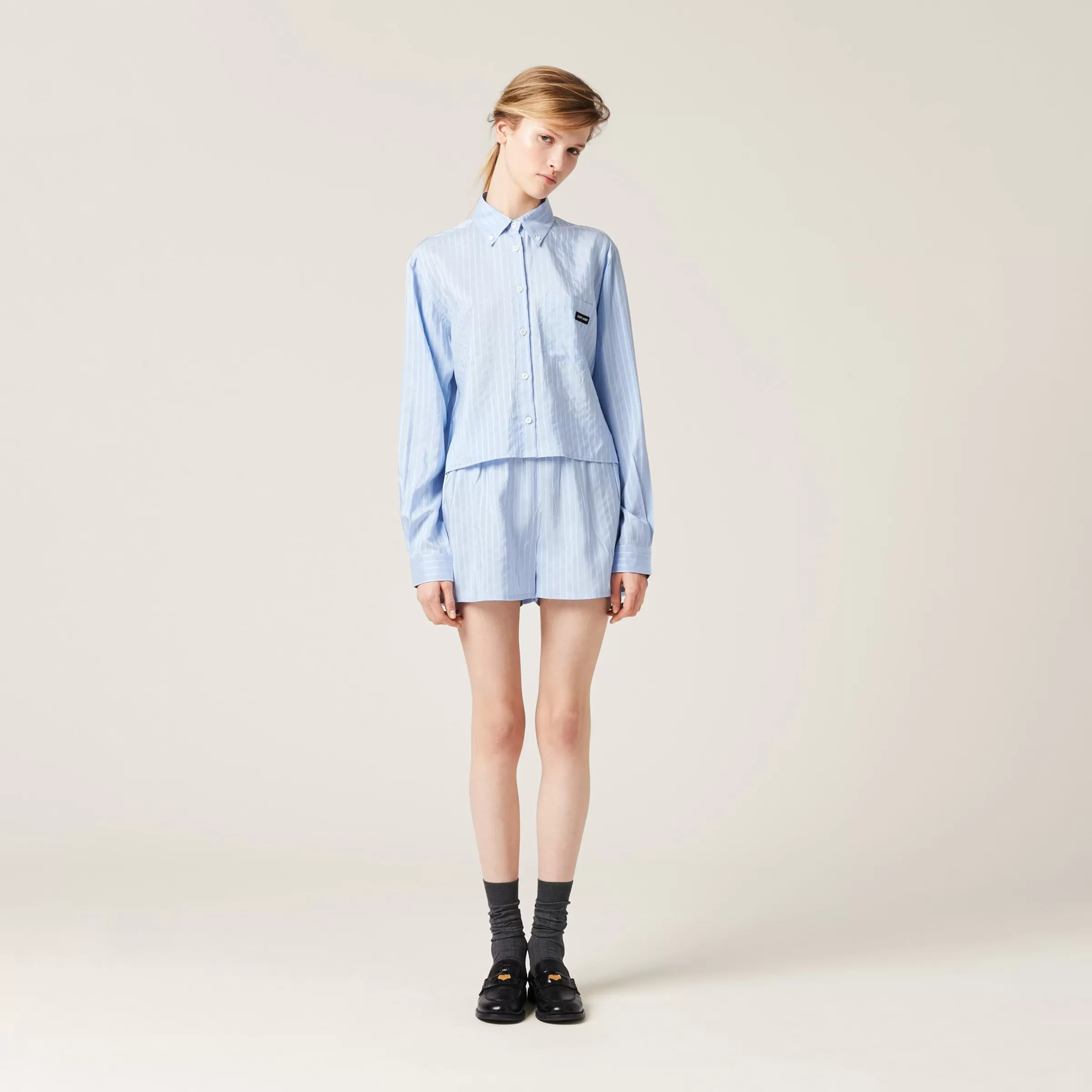 Miu Miu Pongé Shirt |
