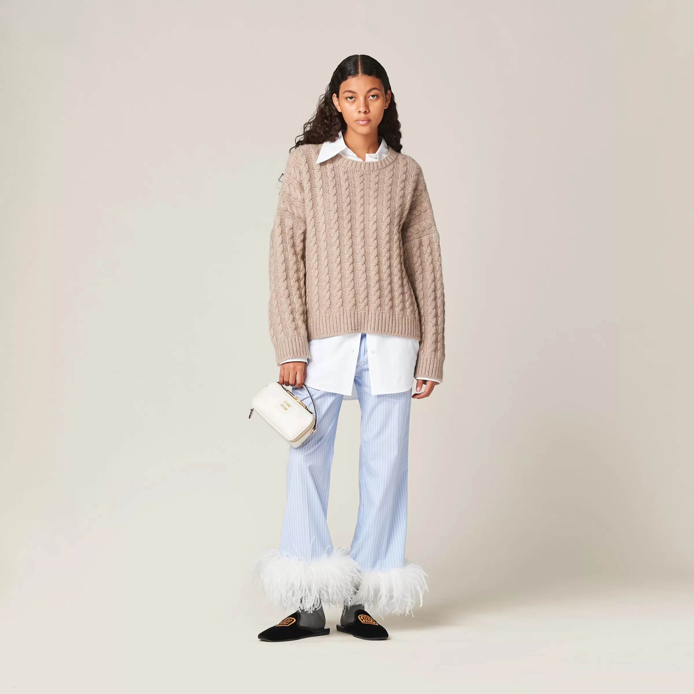 Miu Miu Striped Cotton Pajama Pants |