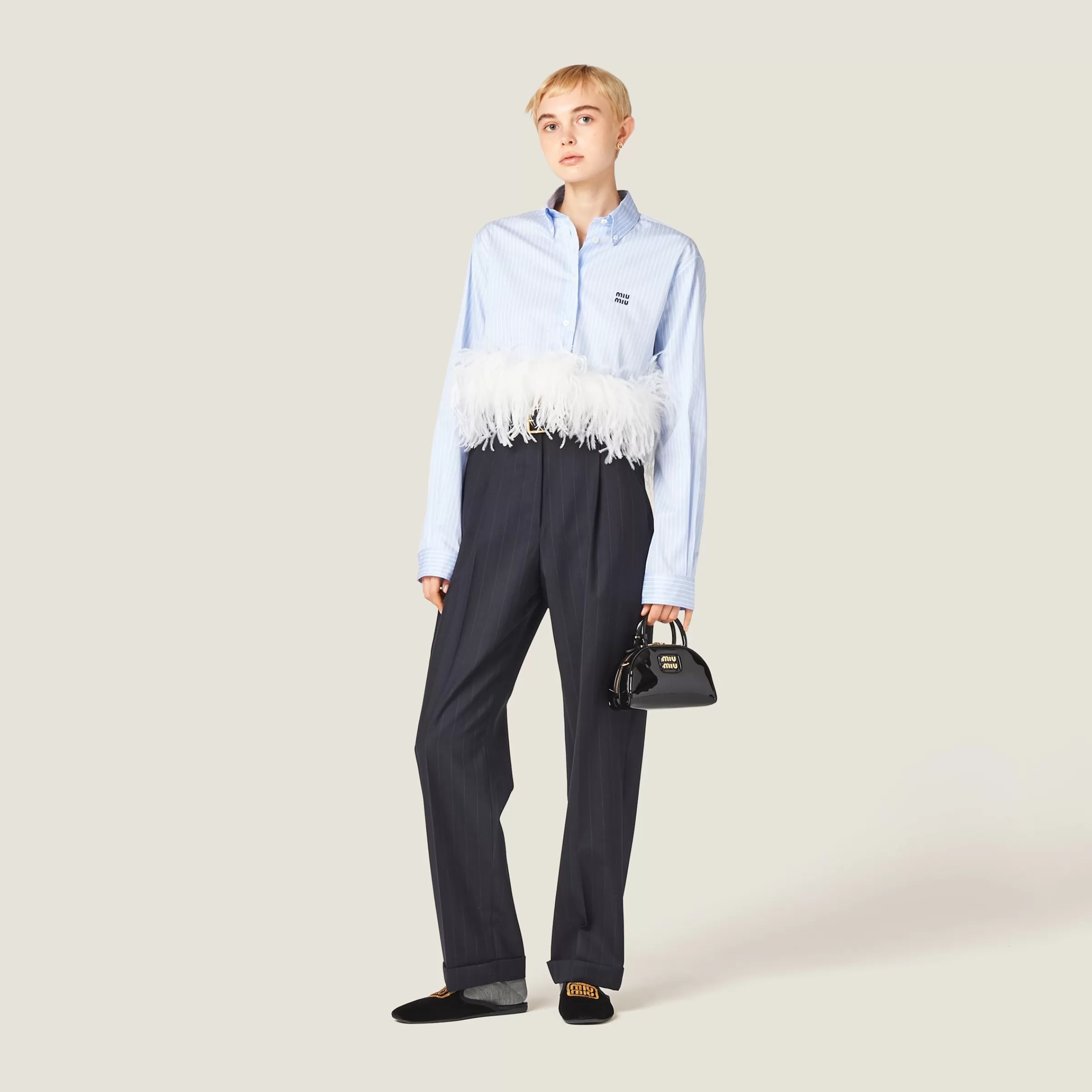 Miu Miu Striped Cotton Pajama Shirt |