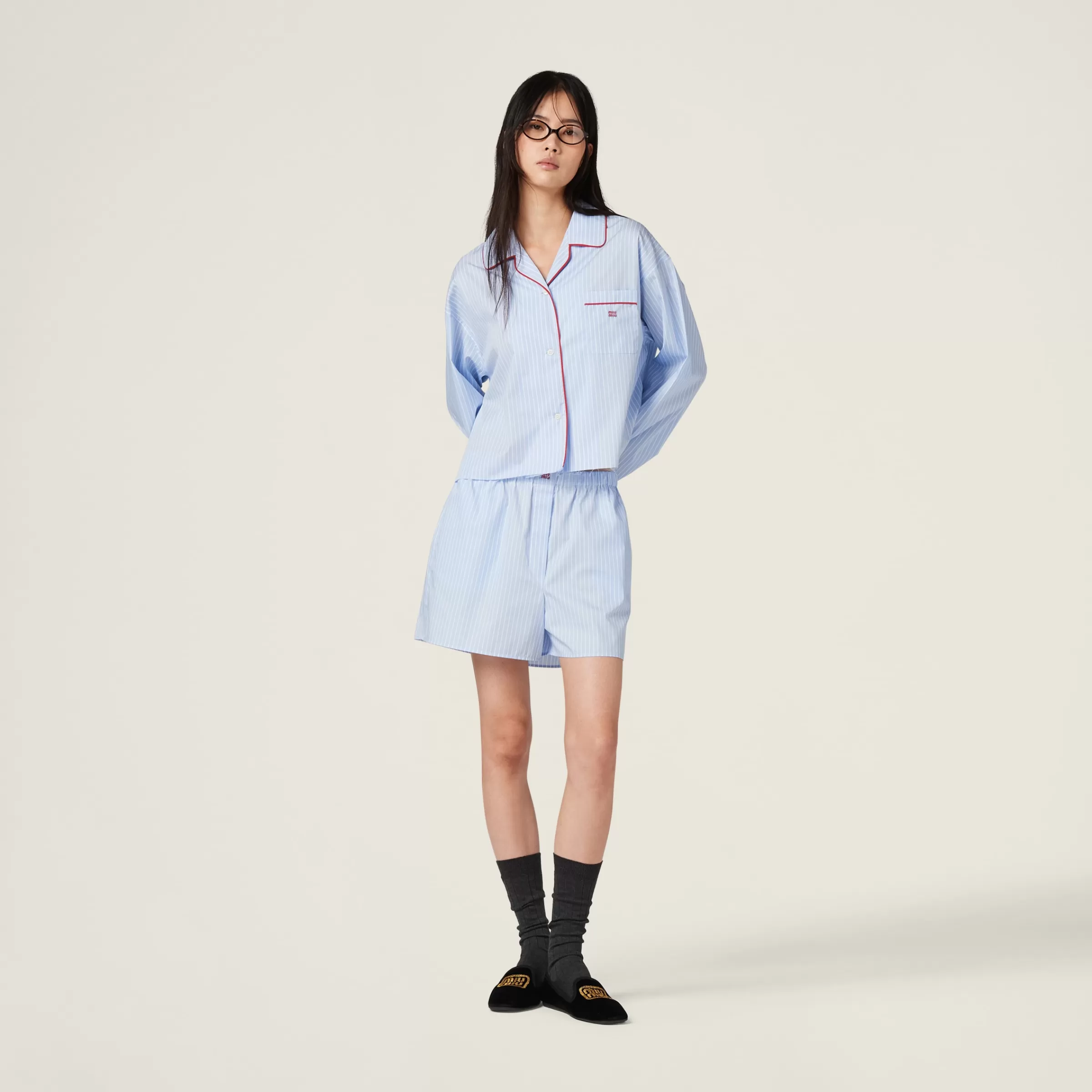 Miu Miu Striped Cotton Shirt |