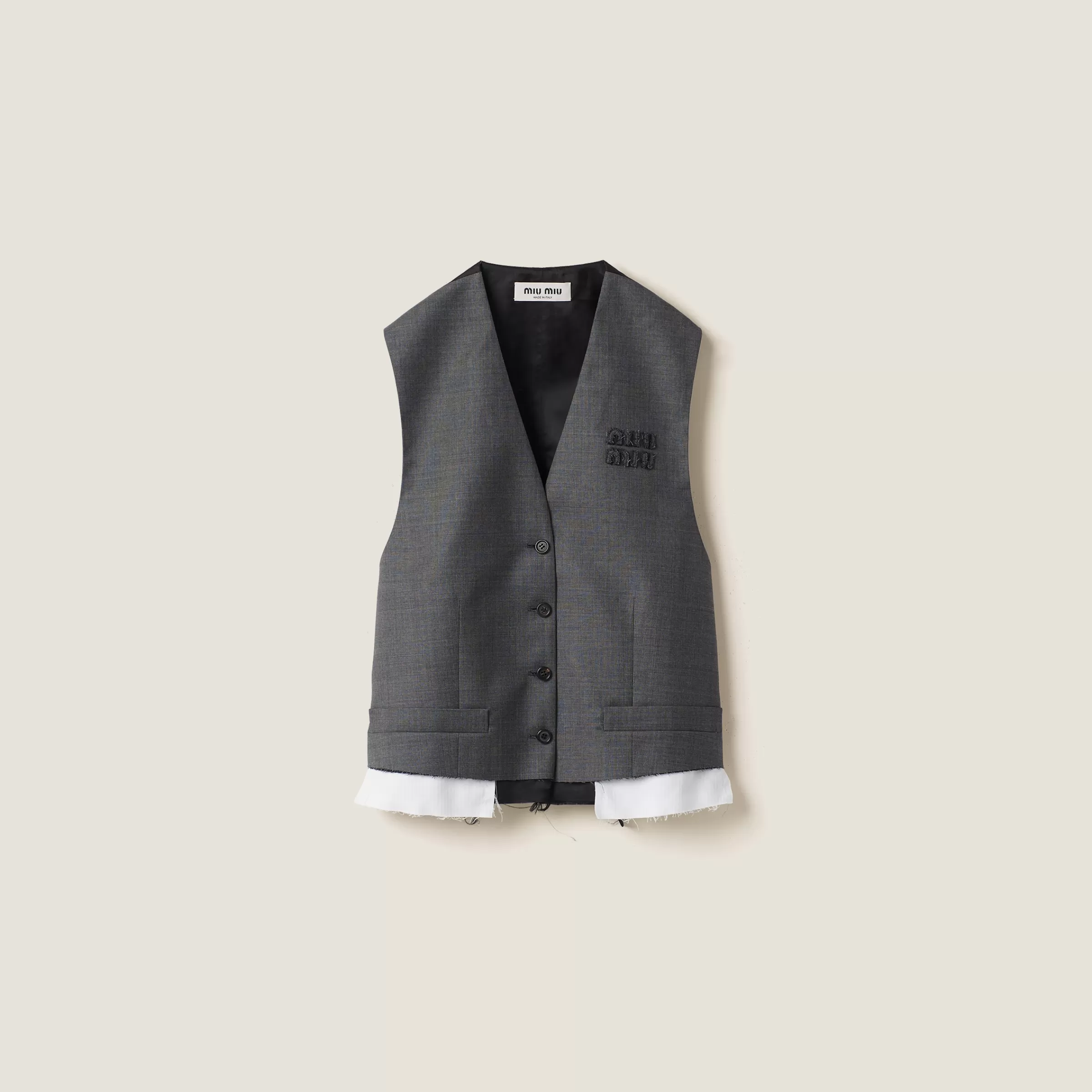 Miu Miu Single-breasted Grisaille Vest |