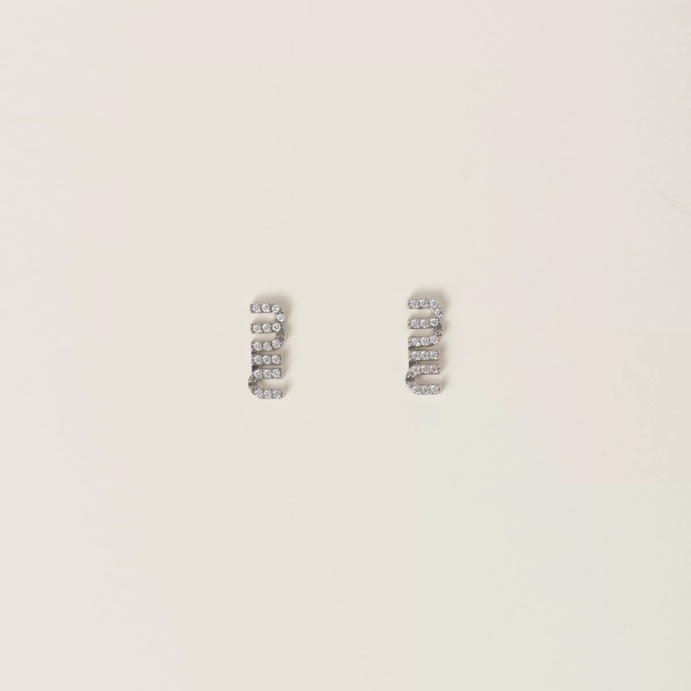 Miu Miu Metal Earrings With Crystals |