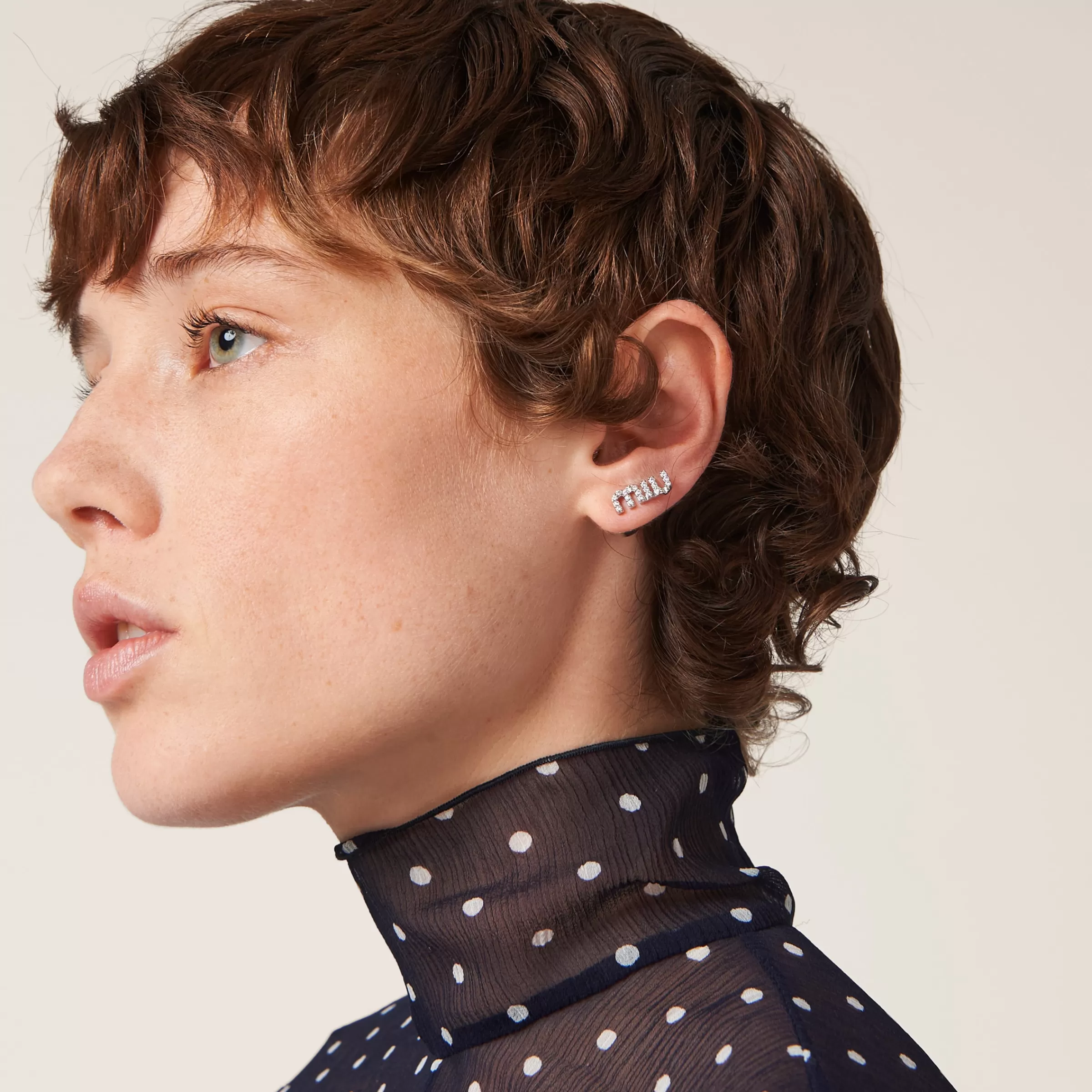 Miu Miu Metal Earrings With Crystals |