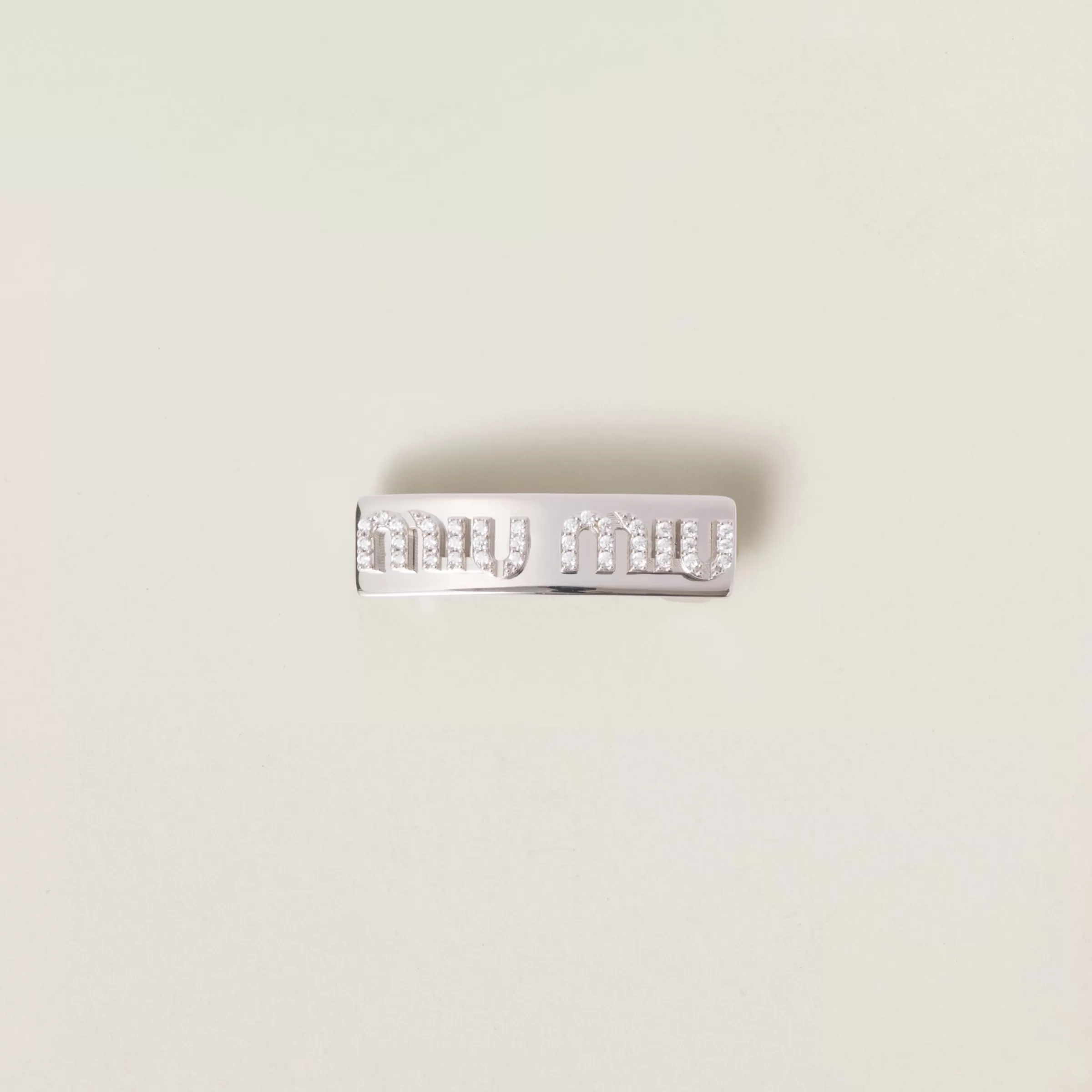 Miu Miu Metal Hair Clip With Crystals |