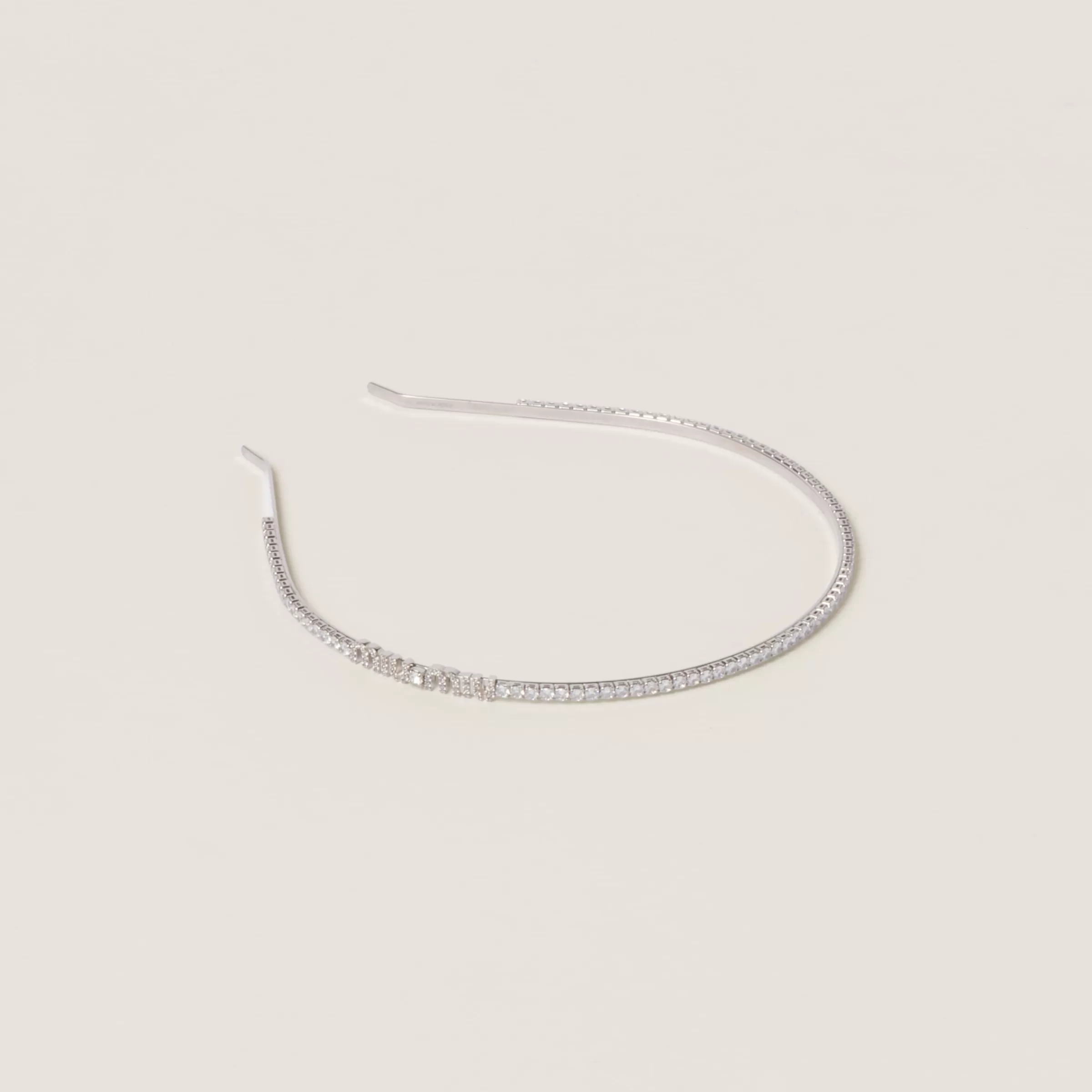 Miu Miu Metal Headband With Crystals |