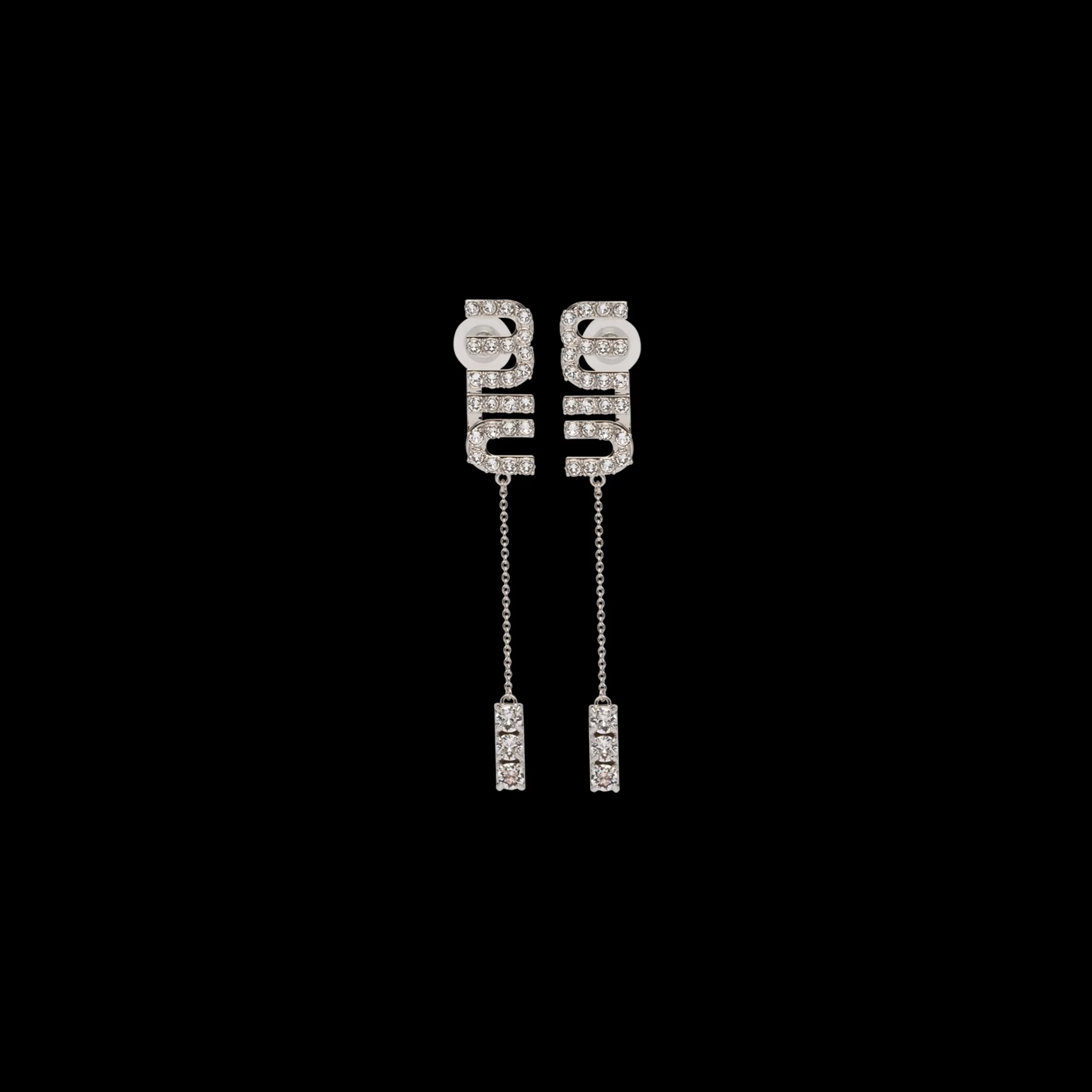 Miu Miu Pendant Earrings With Crystals |