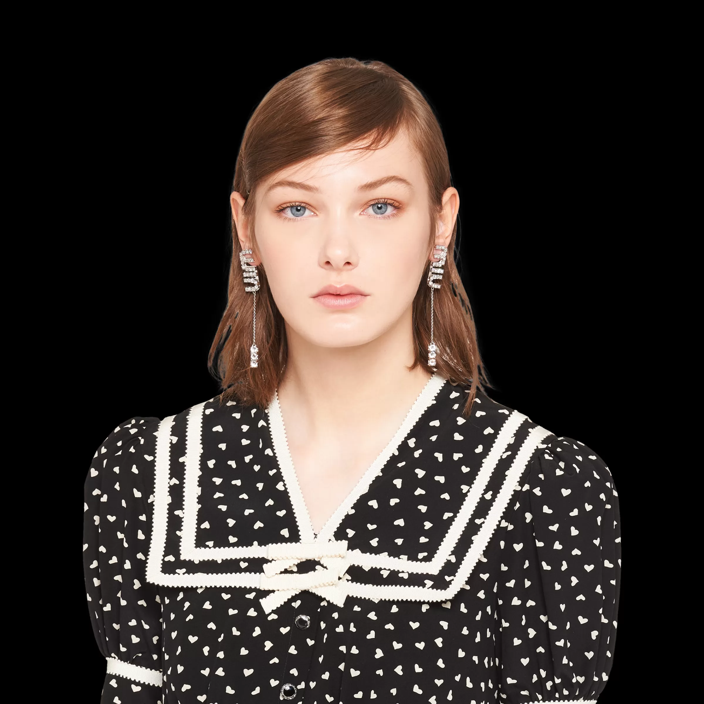 Miu Miu Pendant Earrings With Crystals |