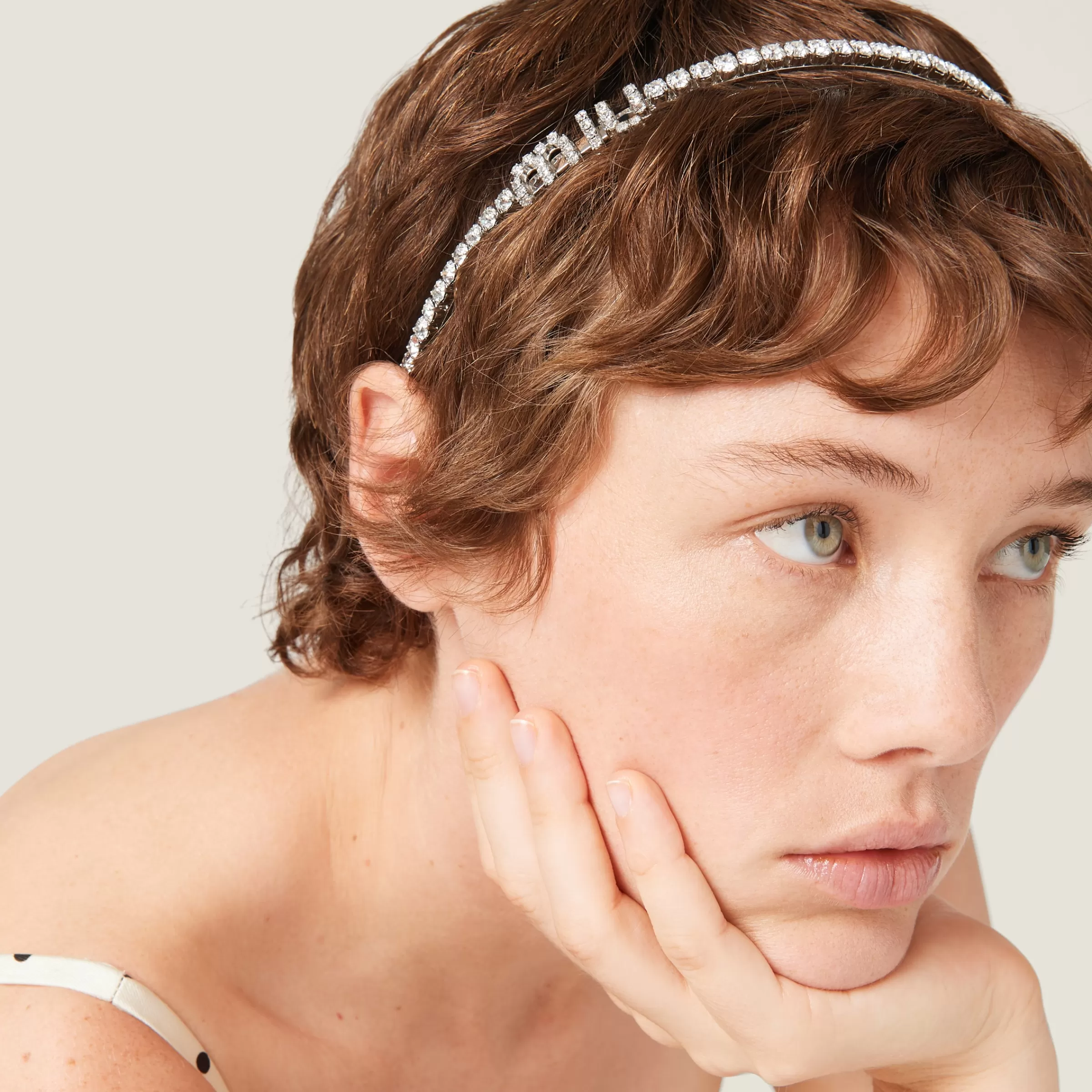 Miu Miu Rigid Crystal Headband |